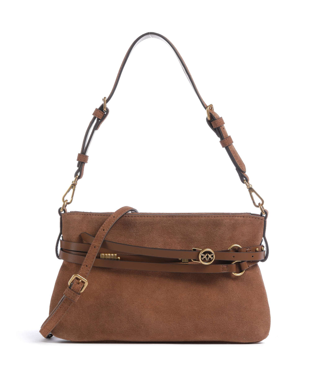 Pinko Belt Mini Shoulder bag marrone/leone/antique gold