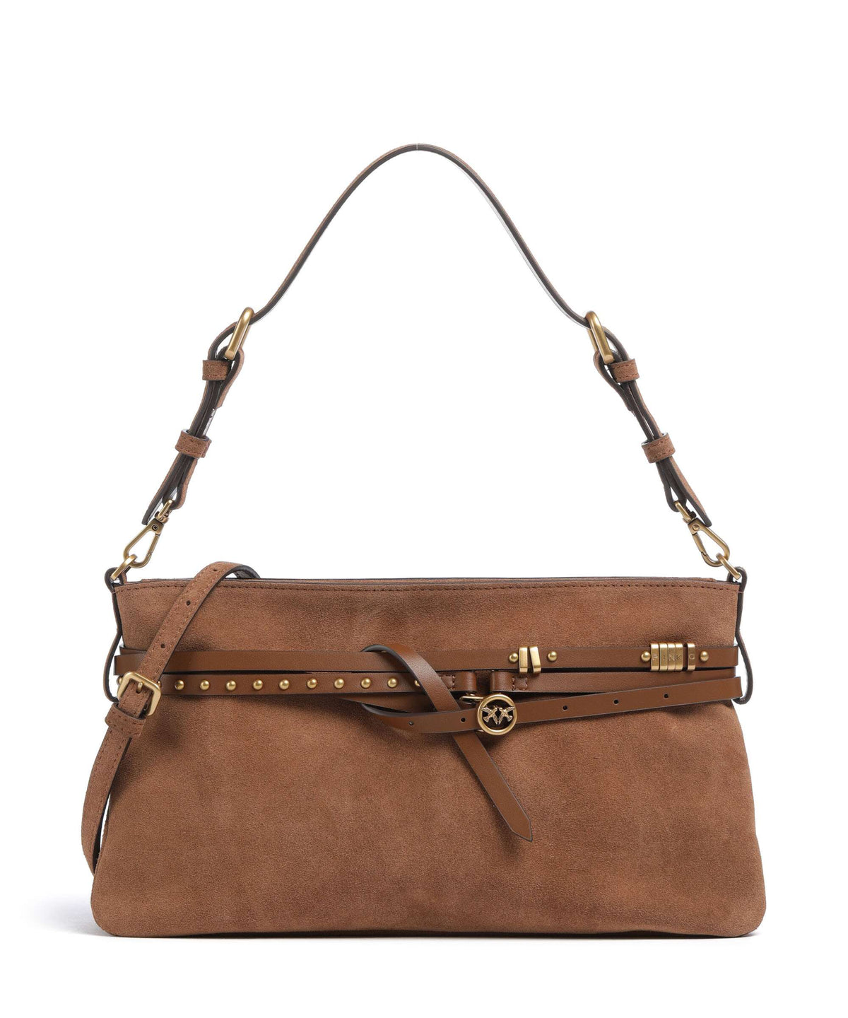 Pinko Belt Classic Shoulder bag marrone/leone/antique gold