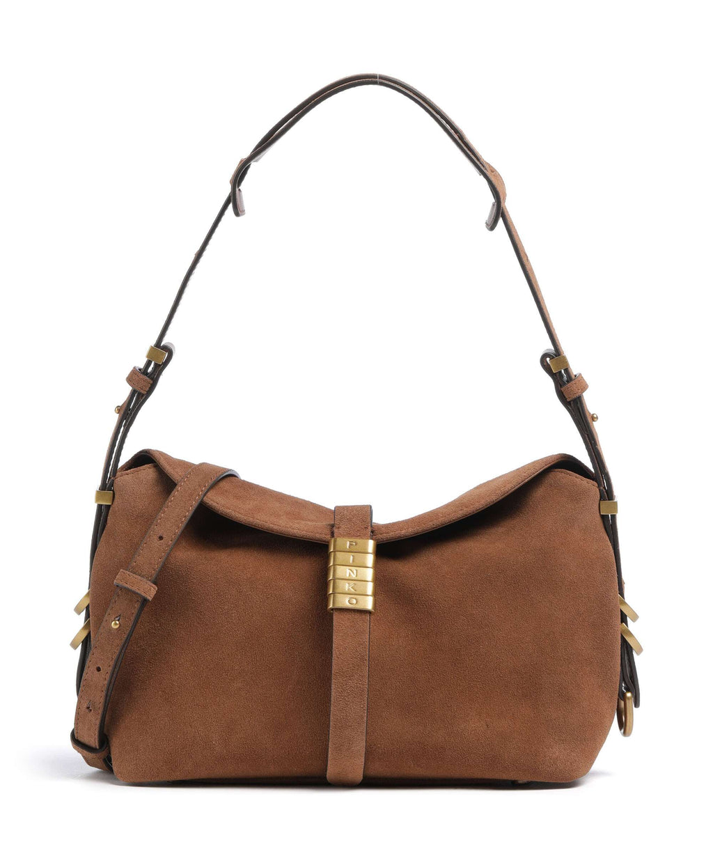 Pinko Saddle Horizontal Mini Shoulder bag marrone/leone/antique gold