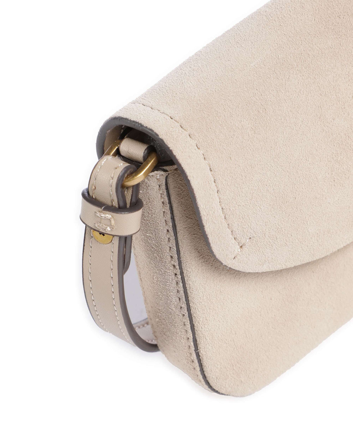 Pinko Saddle Flat Crossbody bag beige/grigio fumo/antique gold