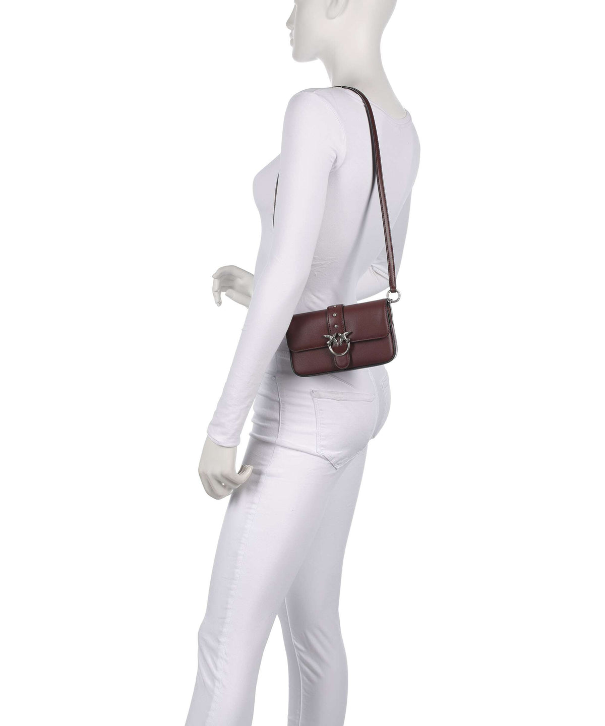 Pinko Love One Baby Shoulder bag burgundy wine/old silver