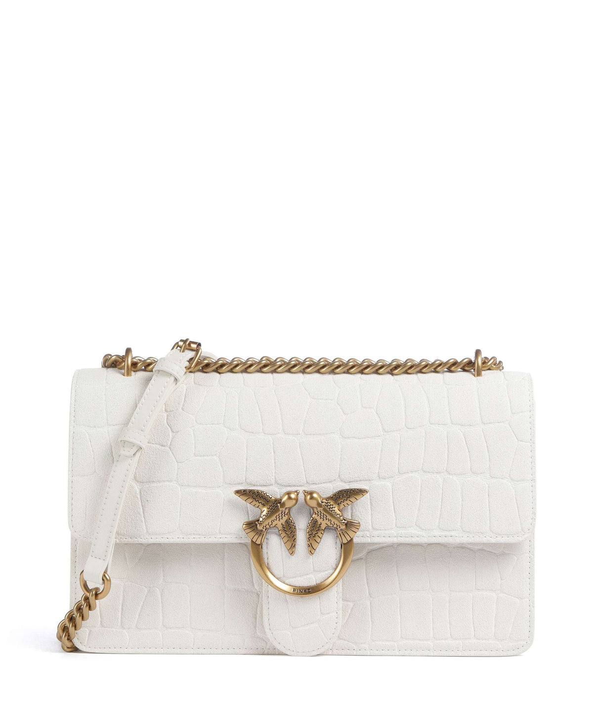 Pinko Love One Classic Shoulder bag bianco nembo/antique gold