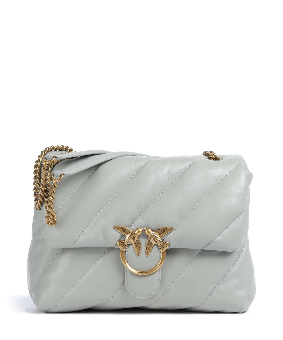 Pinko Love Puff Big Shoulder bag grigio perla/antique gold