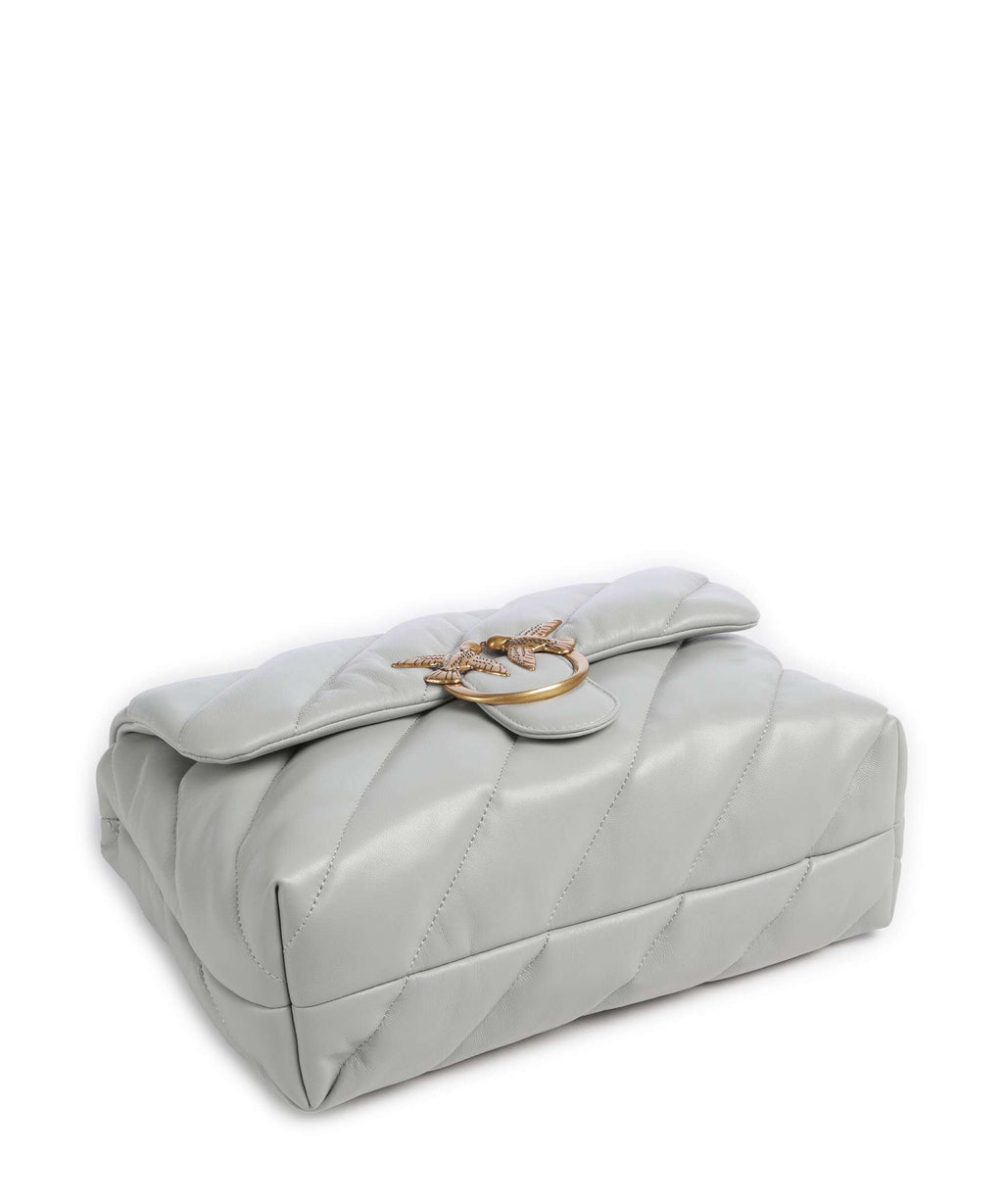 Pinko Love Puff Big Shoulder bag grigio perla/antique gold
