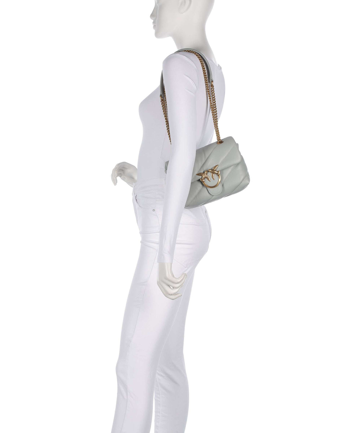 Pinko Love Puff Mini Shoulder bag grigio perla/antique gold