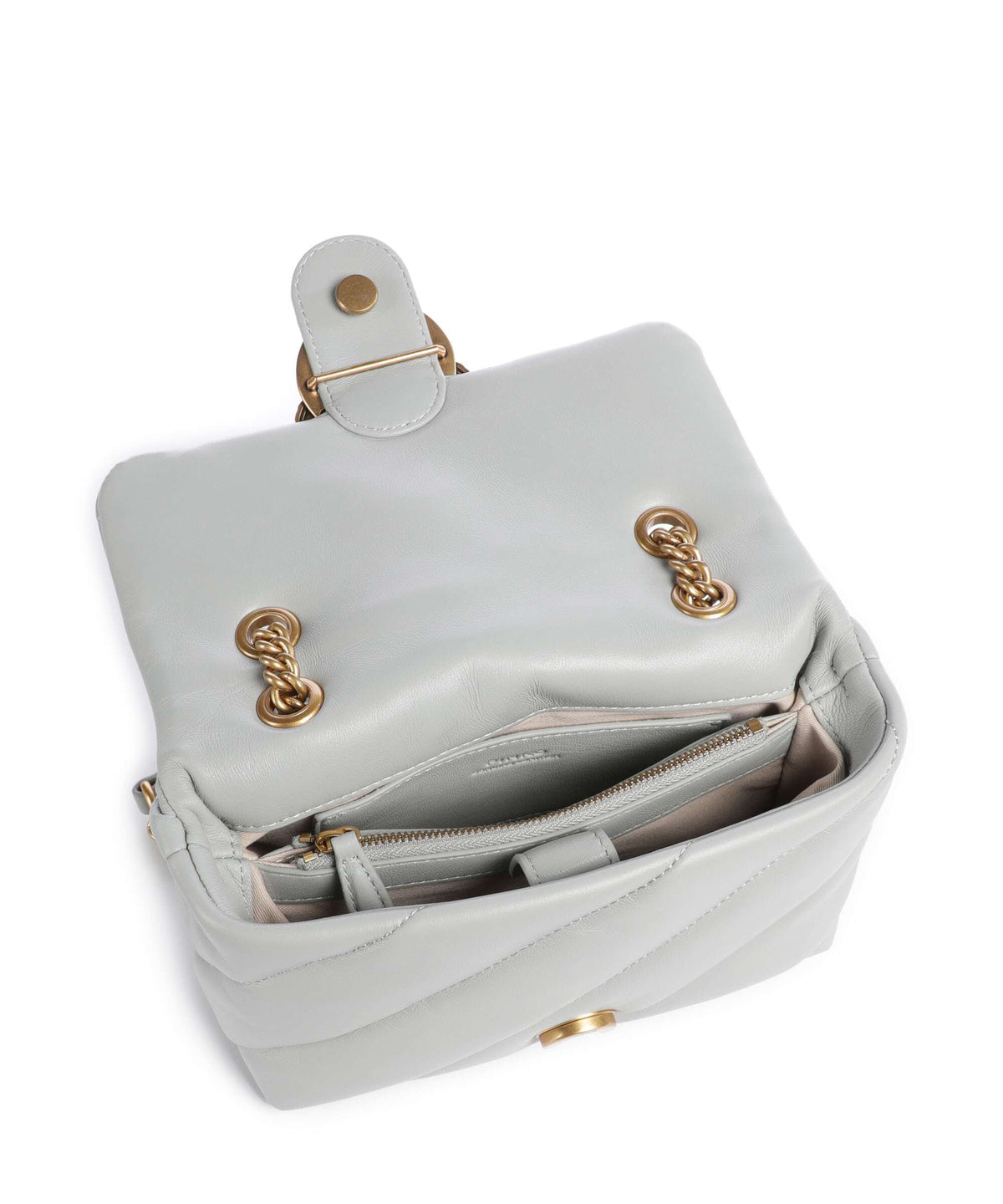 Pinko Love Puff Mini Shoulder bag grigio perla/antique gold