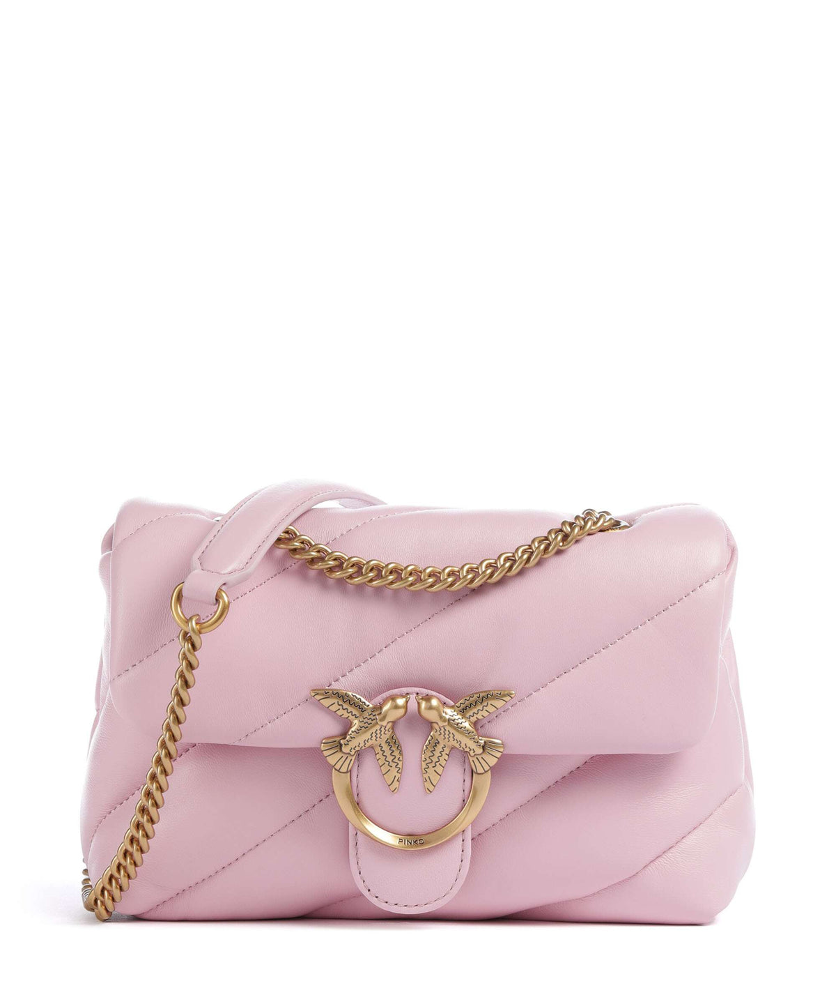 Pinko Love Puff Mini Shoulder bag rosa chiaro/antique gold