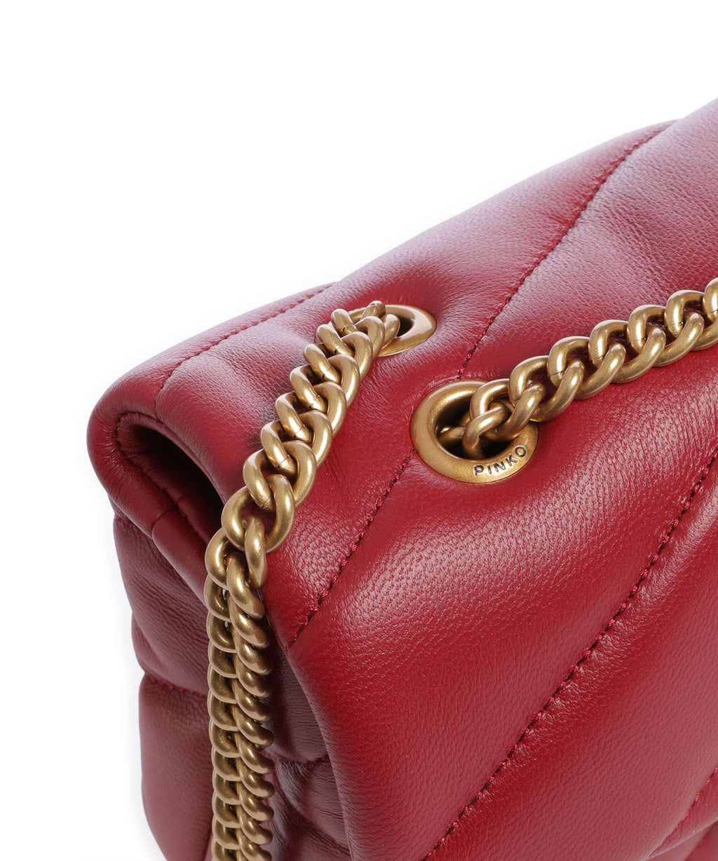 Pinko Love Puff Mini Shoulder bag rosso scuro/antique gold
