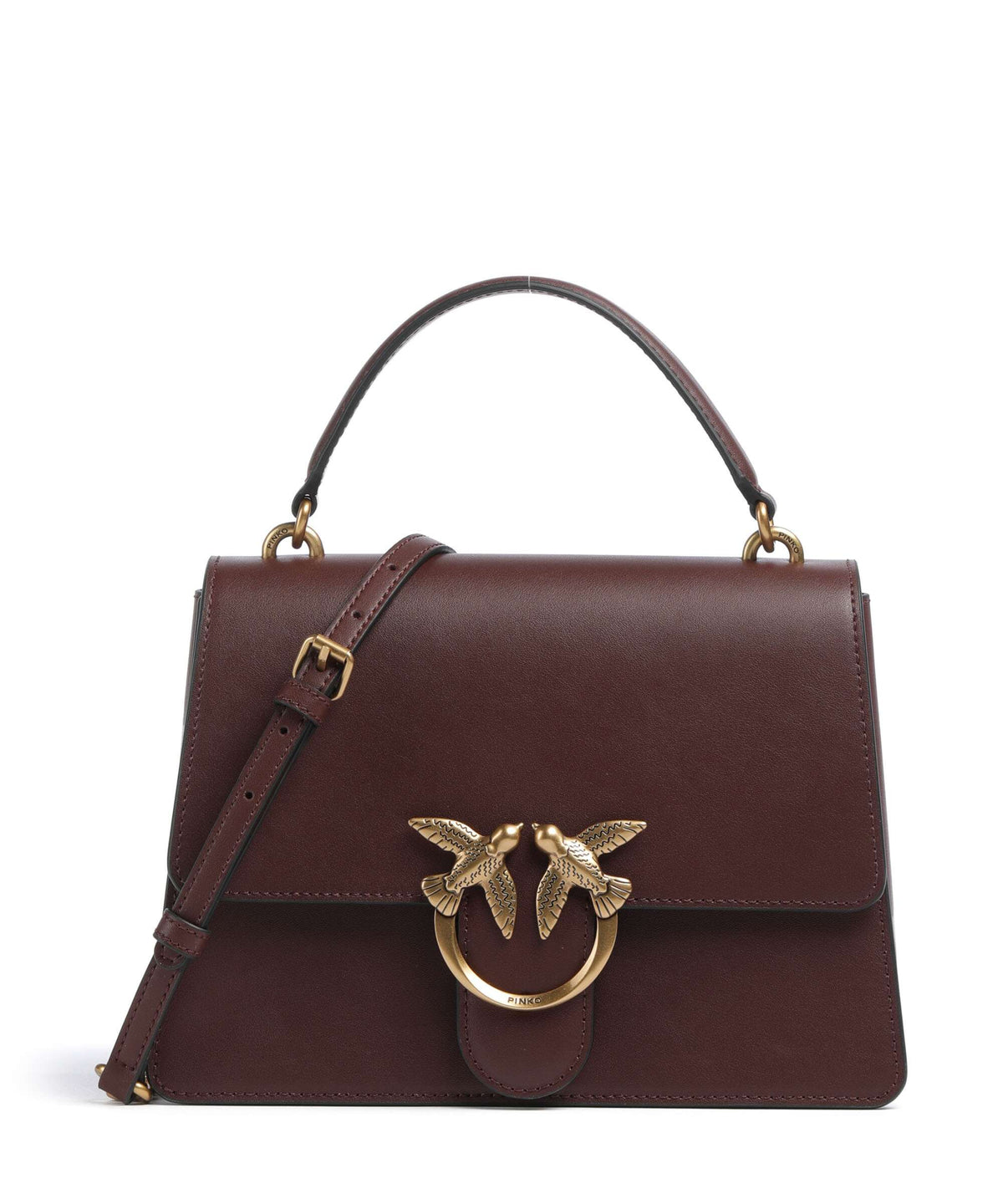 Pinko Love One Classic Handbag burgundy wine/antique gold