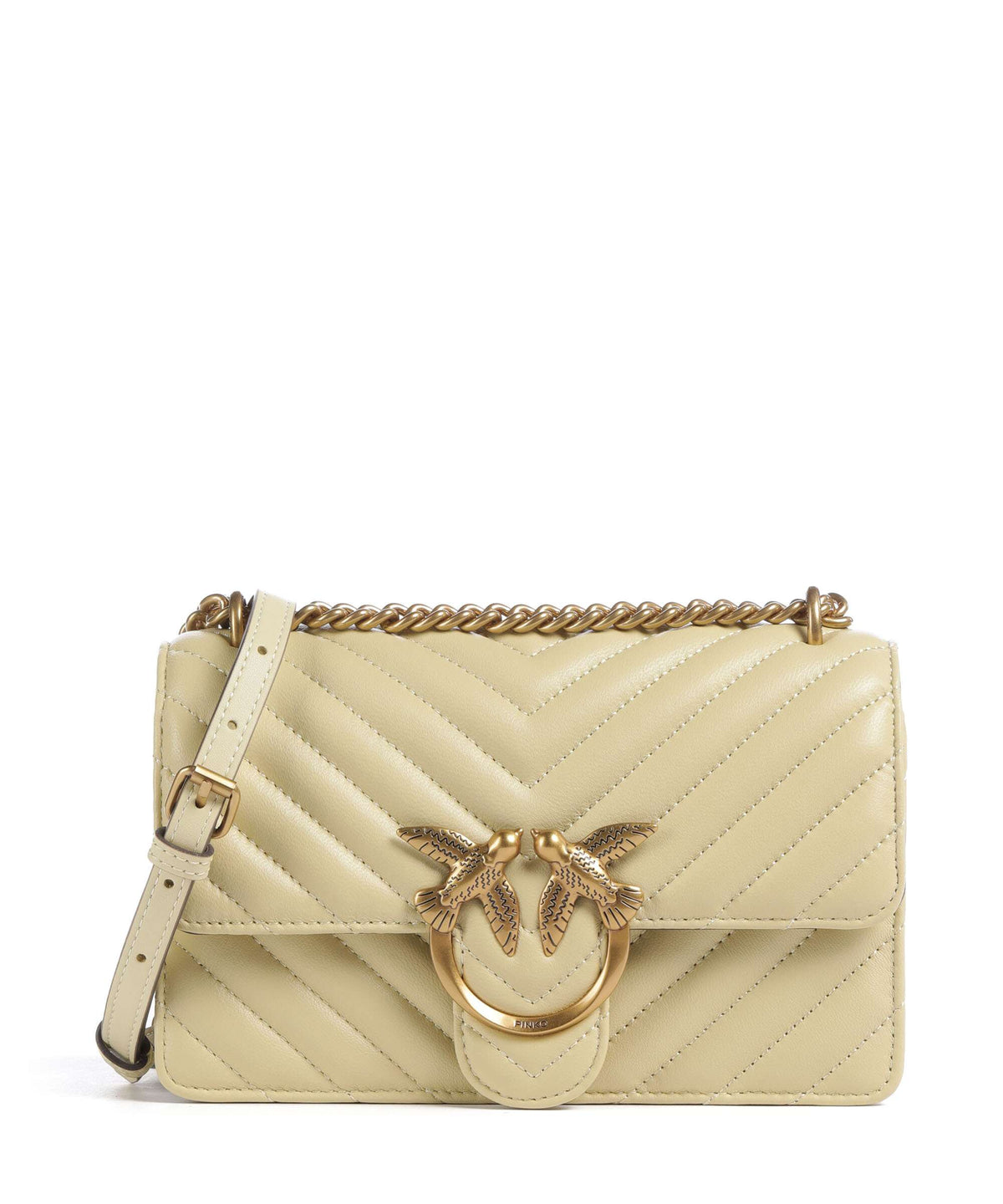 Pinko Love One Mini Shoulder bag giallo vaniglia/antique gold