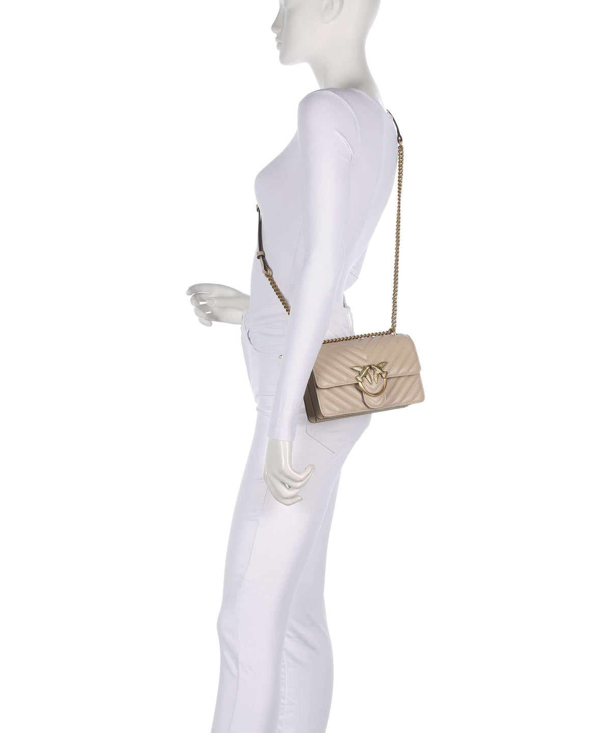 Pinko Love One Mini Shoulder bag beige/grigio fumo/antique gold