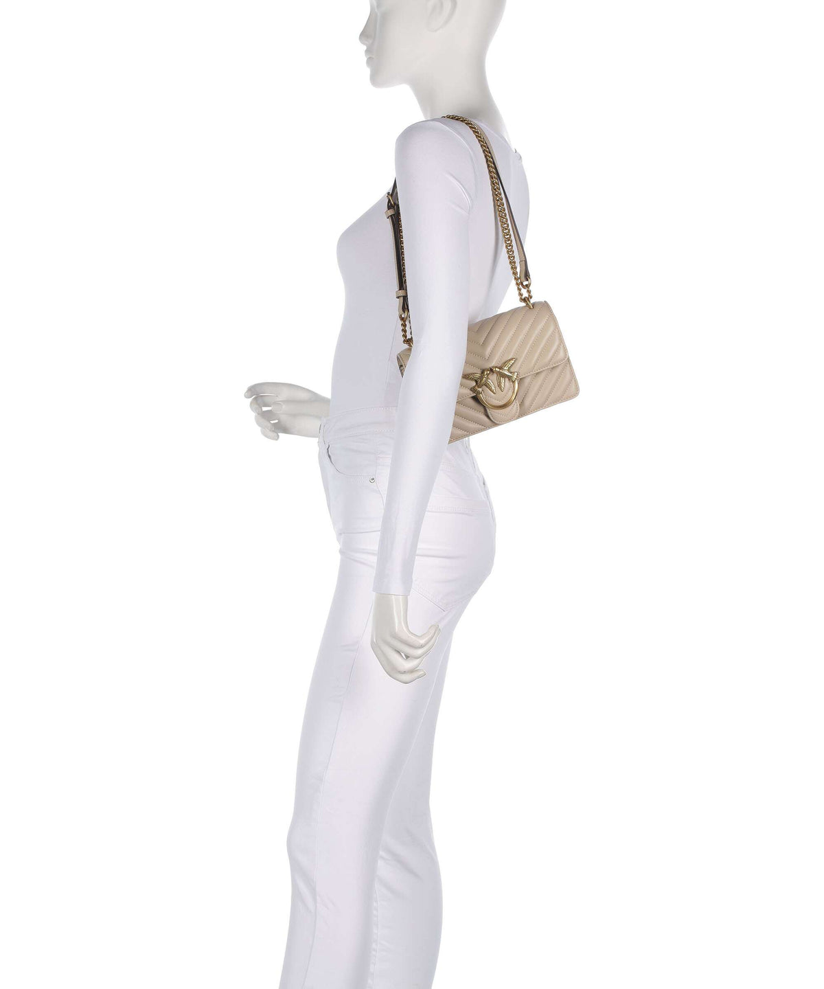 Pinko Love One Mini Shoulder bag beige/grigio fumo/antique gold