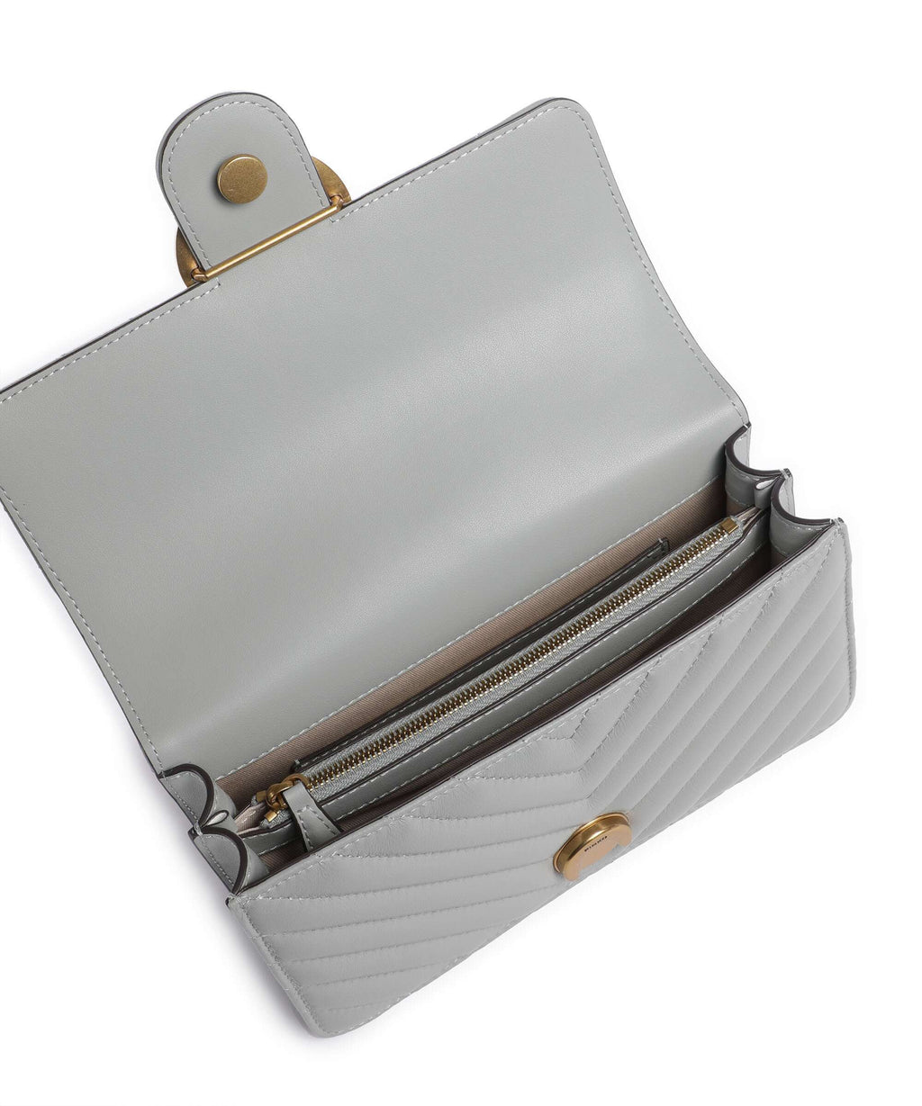 Pinko Love One Mini Shoulder bag grigio perla/antique gold