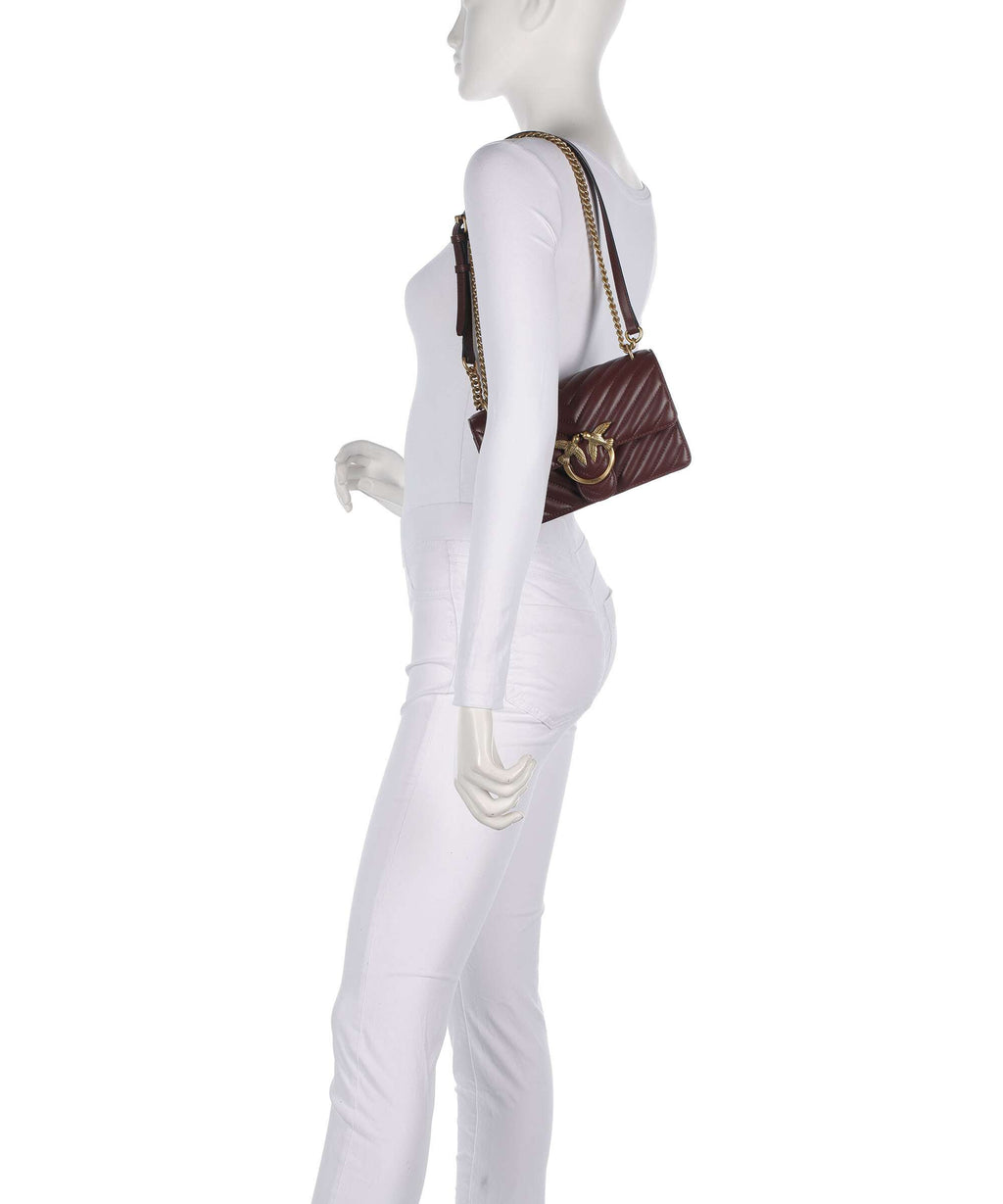 Pinko Love One Mini Shoulder bag burgundy wine/antique gold
