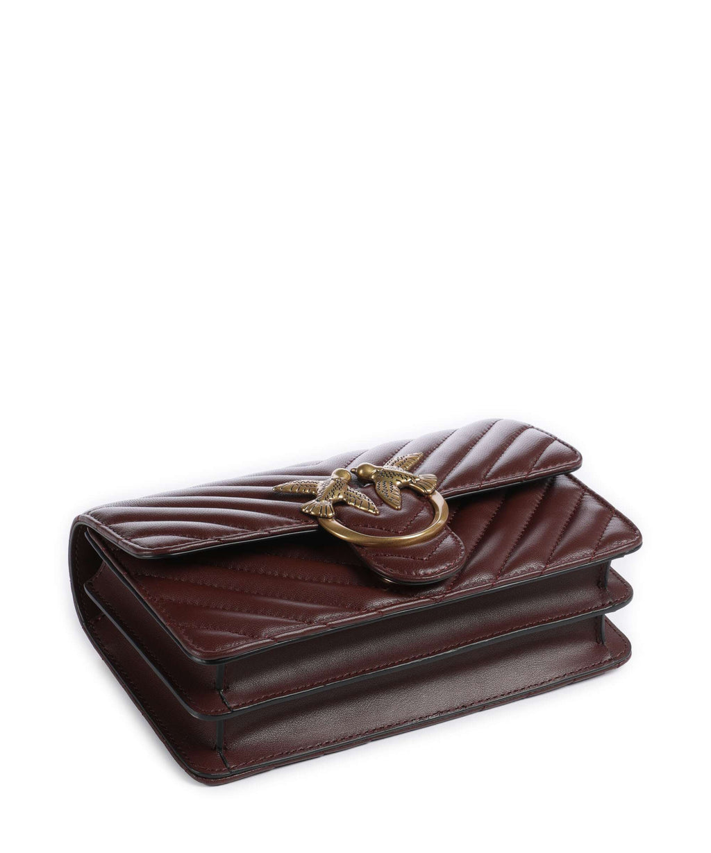 Pinko Love One Mini Shoulder bag burgundy wine/antique gold