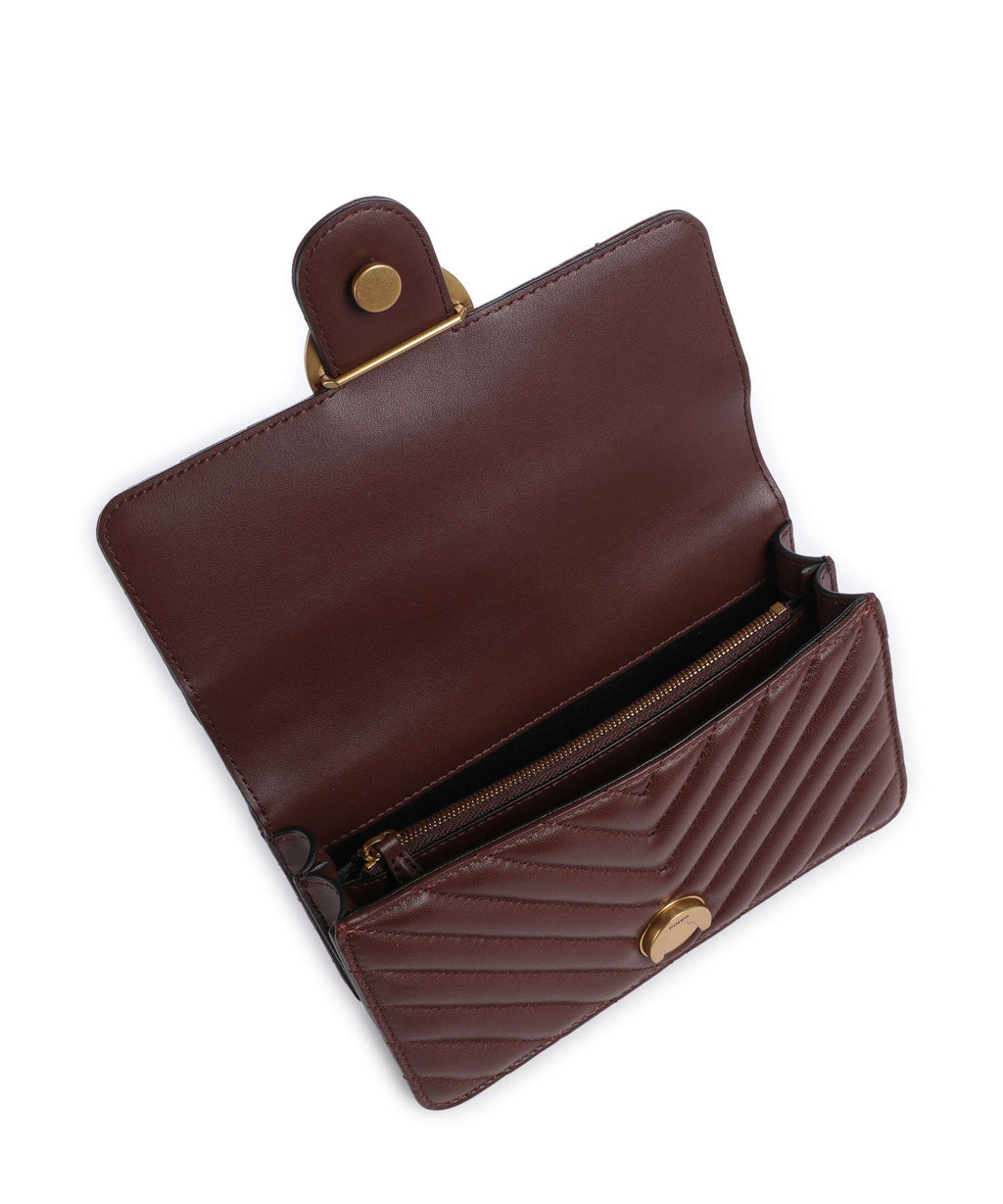 Pinko Love One Mini Shoulder bag burgundy wine/antique gold