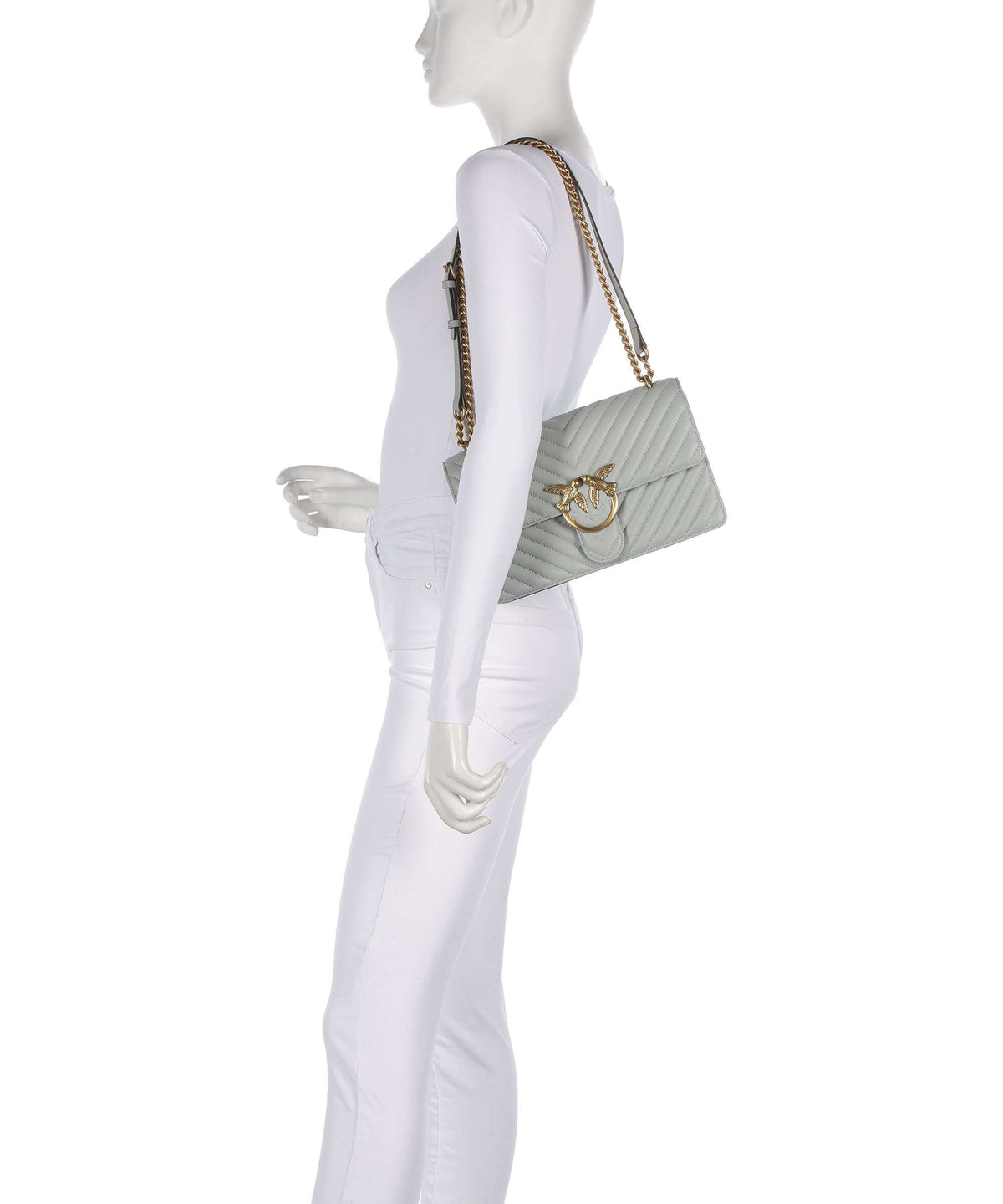 Pinko Love One Classic Shoulder bag grigio perla/antique gold