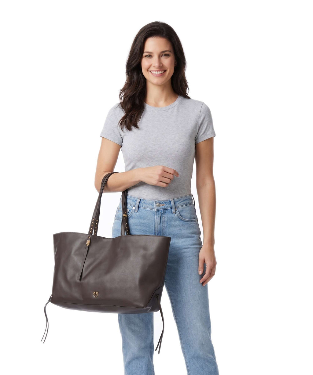 Pinko Tote bag marrone/chicco de cafe/antique gold