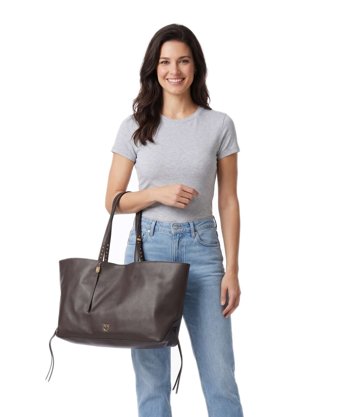 Pinko Tote bag marrone/chicco de cafe/antique gold