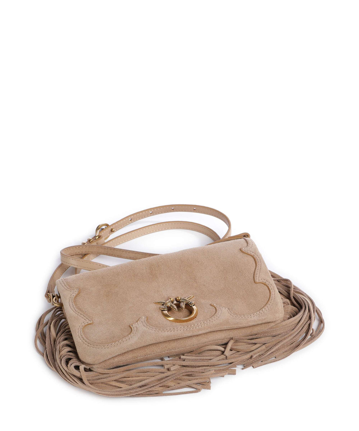Pinko Love Click Soft Horizontal Mini Crossbody bag beige/scoiattolo/antique gold