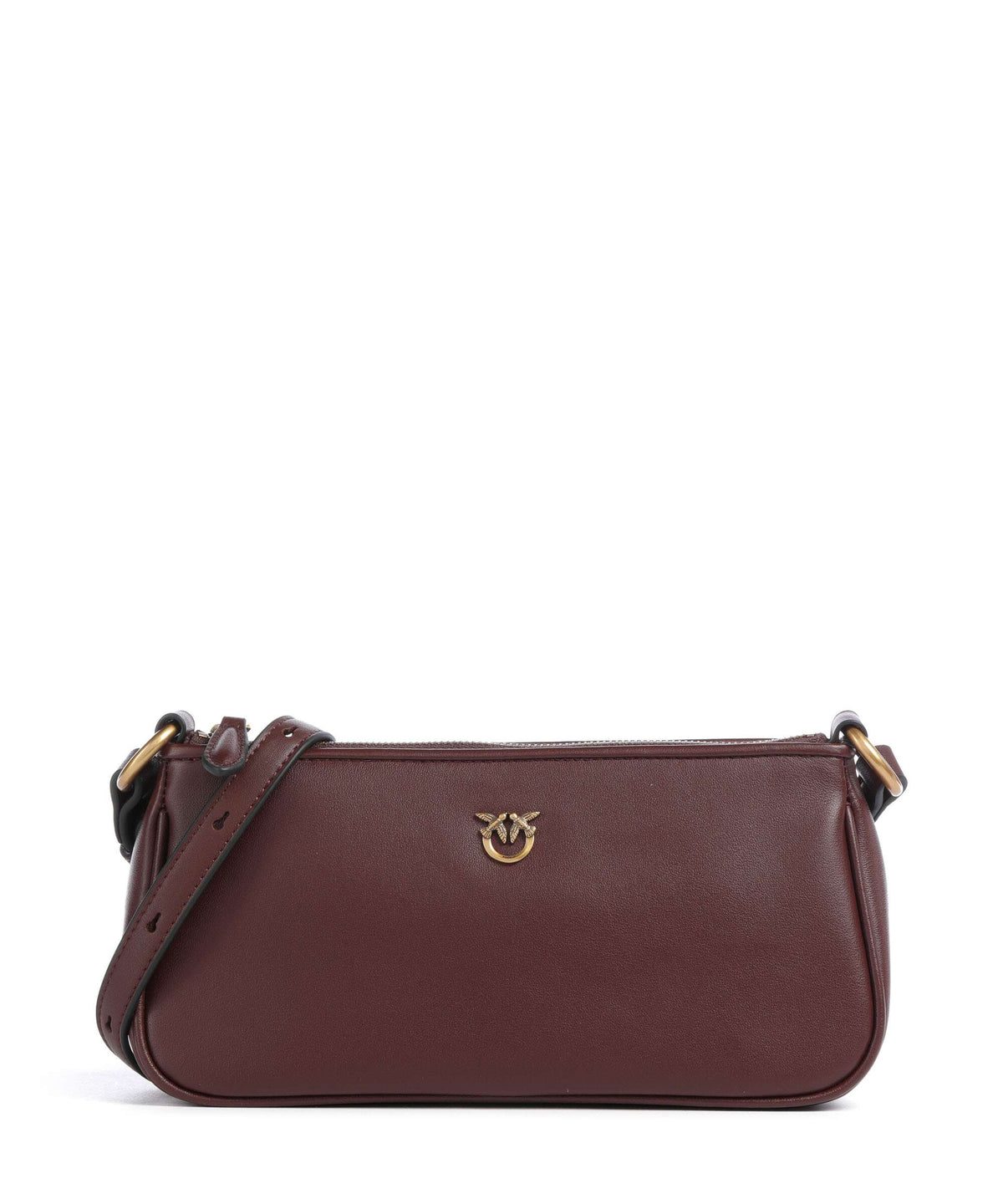 Pinko Half Moon Mini Crossbody bag burgundy wine/antique gold