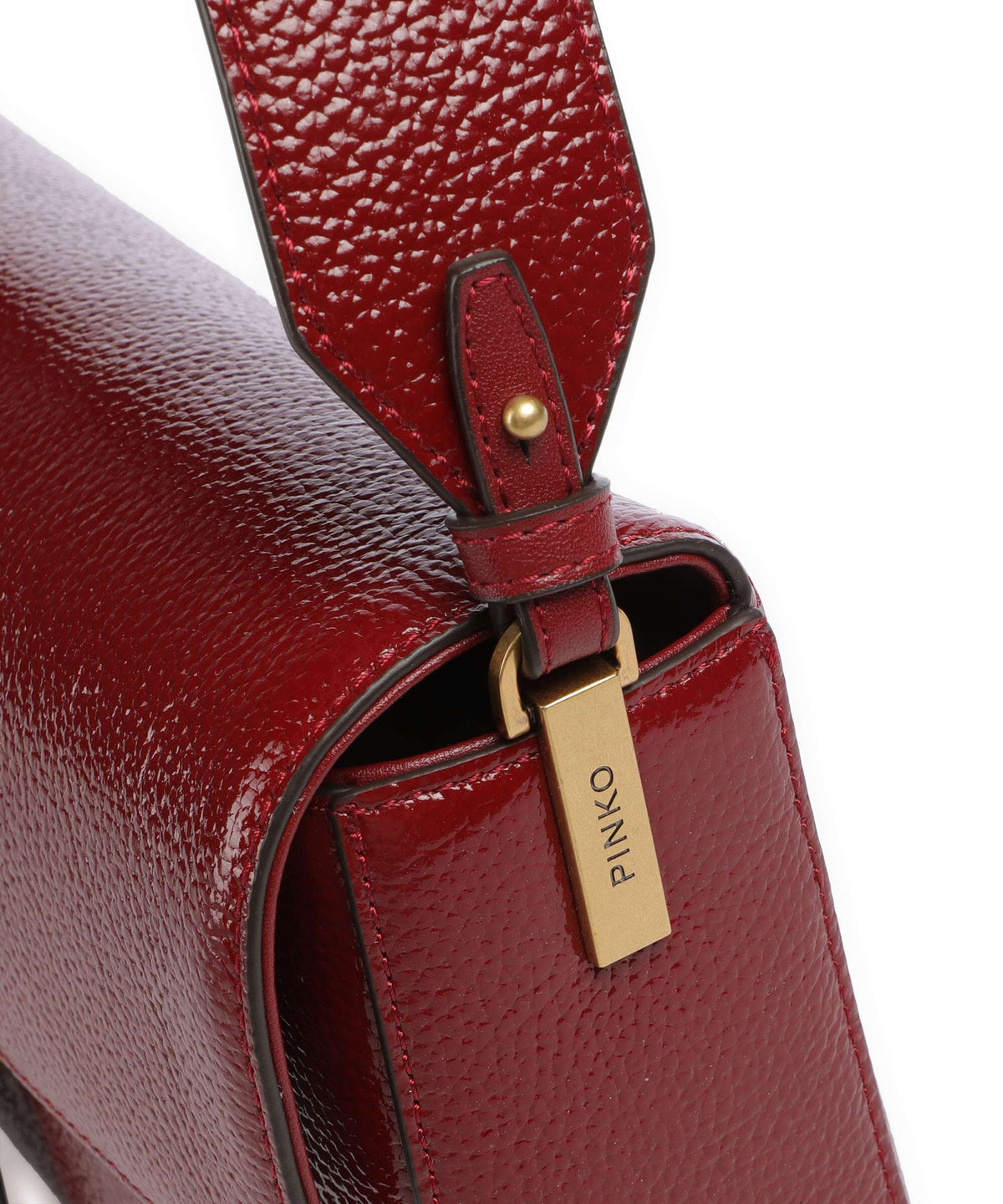 Pinko Love One Classic Slouchy Shoulder bag rosso scuro/antique gold
