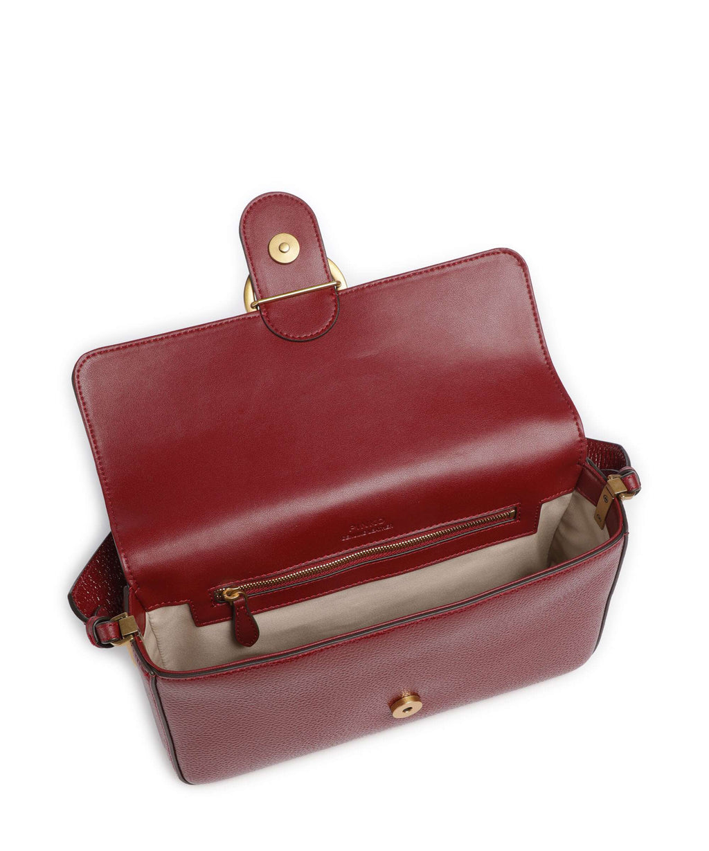 Pinko Love One Classic Slouchy Shoulder bag rosso scuro/antique gold