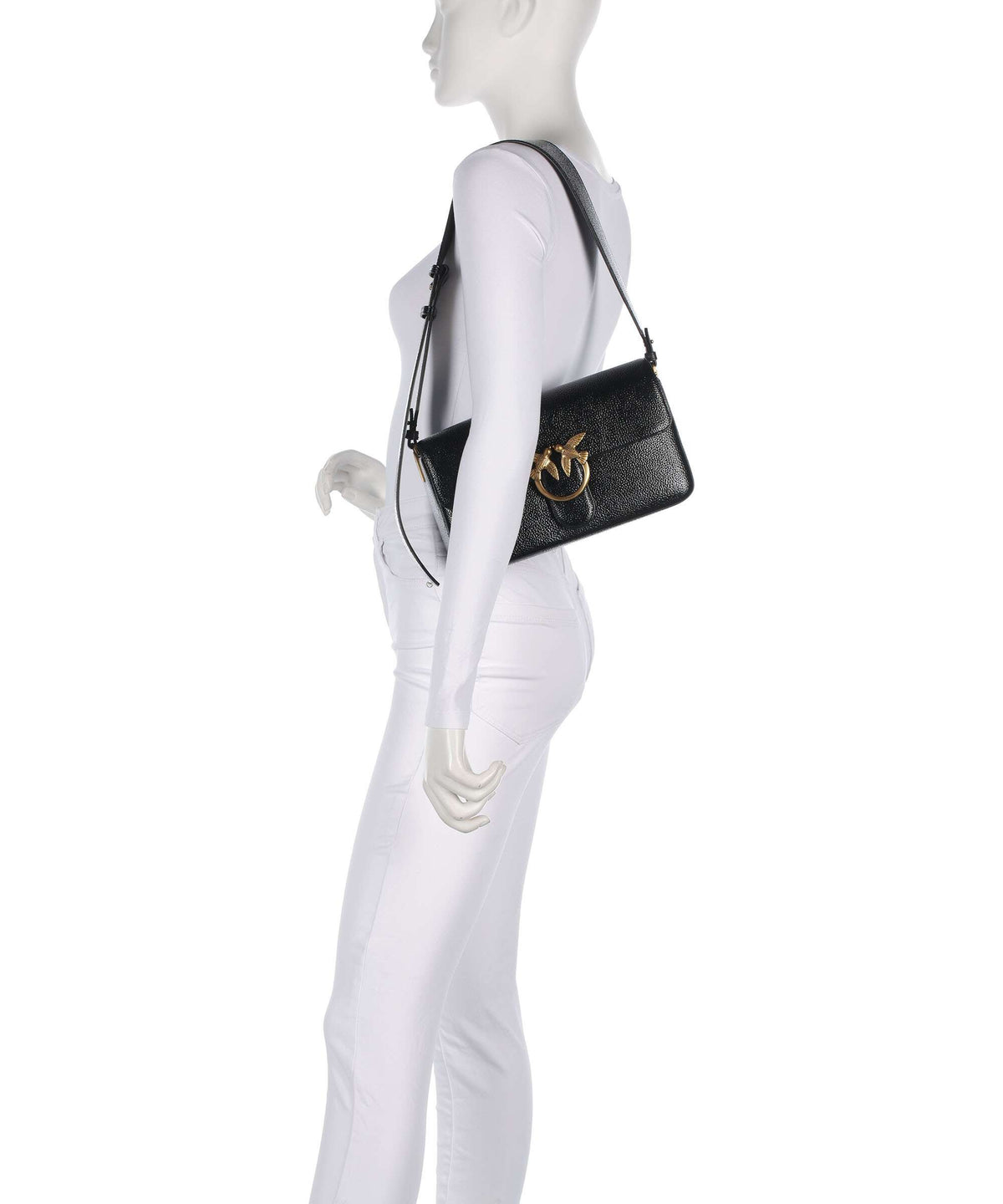 Pinko Love One Classic Slouchy Shoulder bag nero/antique gold