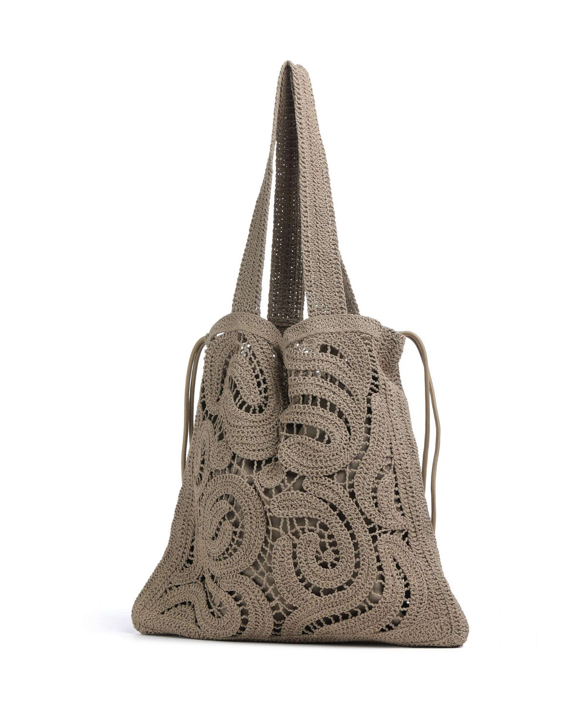 Pinko Crochet Geometrico Hobo bag verde canguro