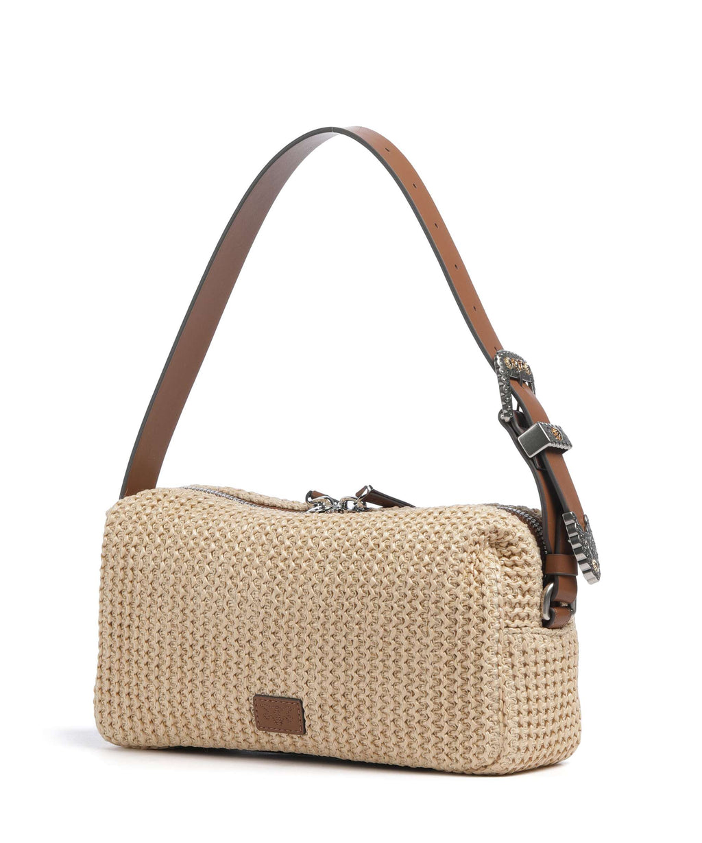Pinko Shoulder bag paglia/cuoio/old silver