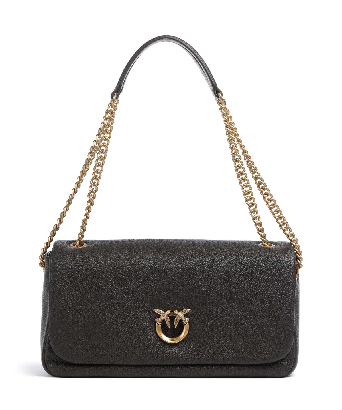 Pinko Click Soft Horizontal Chain Shoulder bag marrone marasca/antique gold