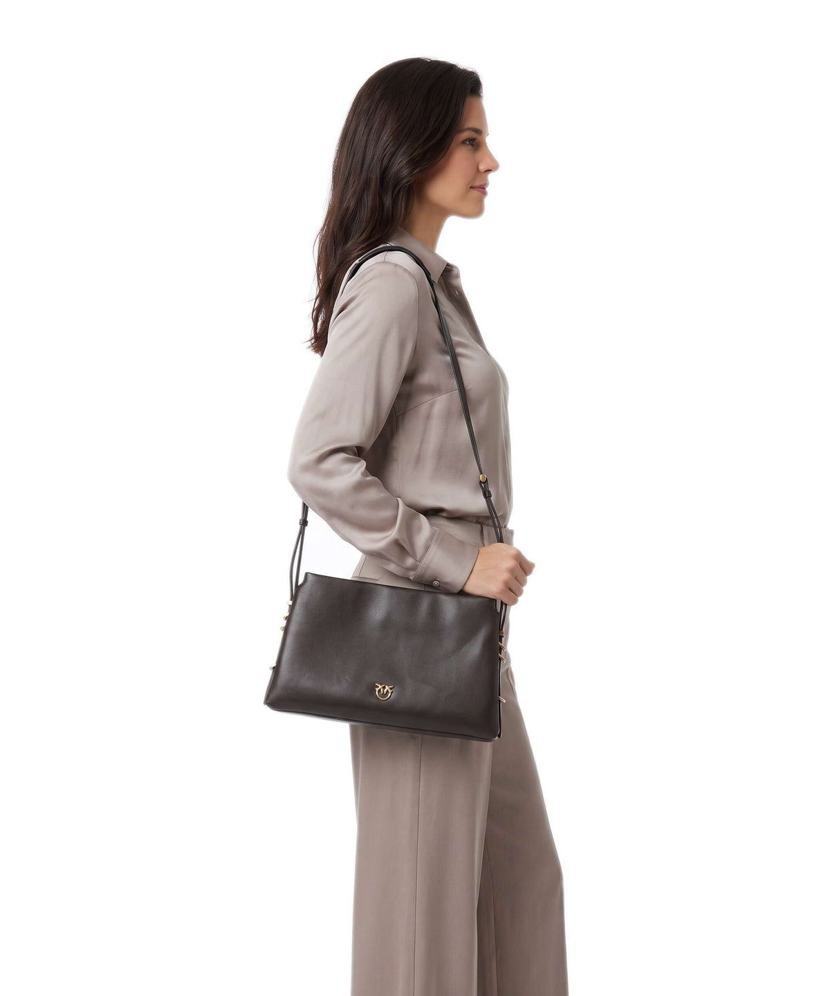 Pinko Triplet Shoulder bag marrone marasca/antique gold
