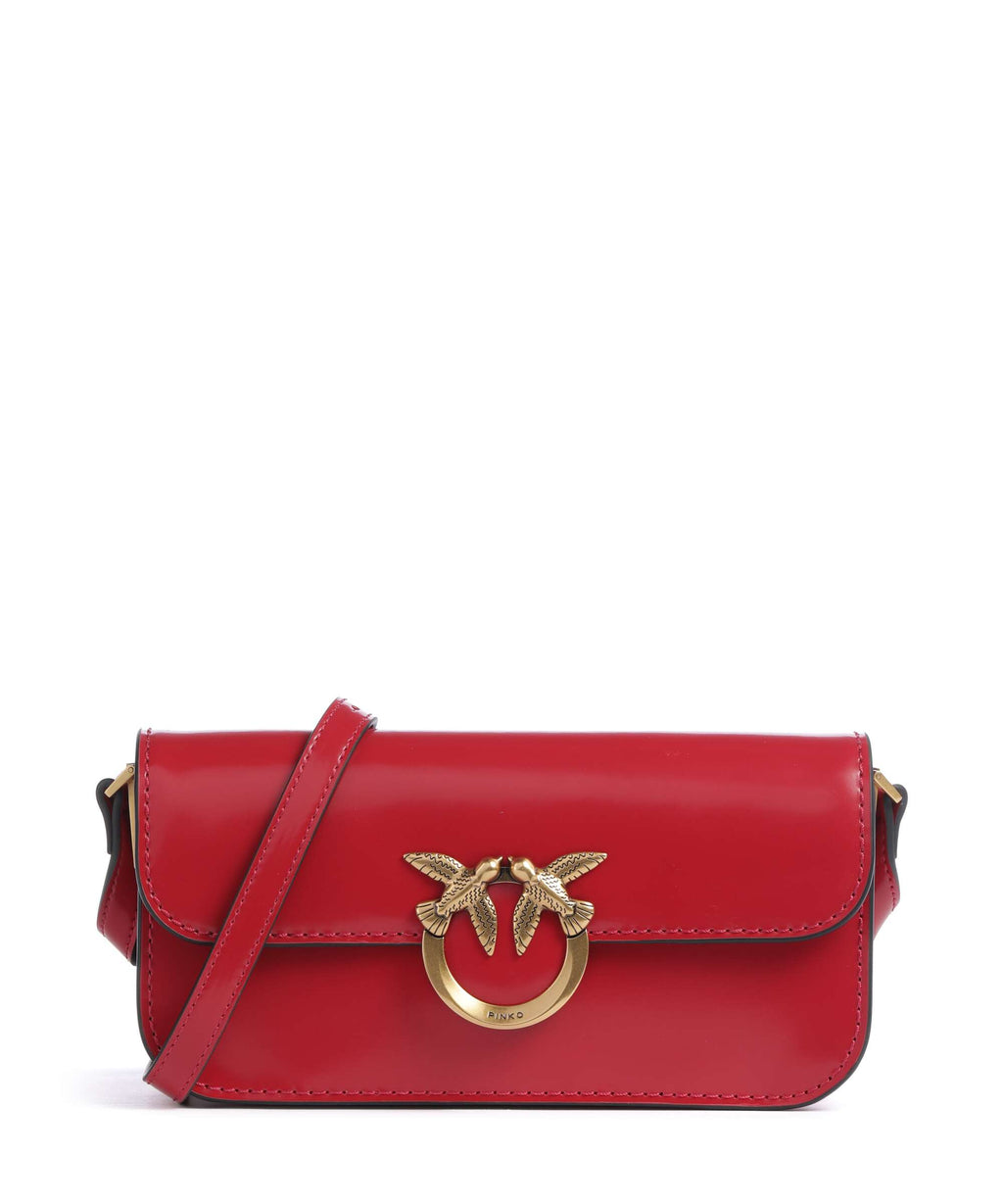Pinko Love Box Horizontal Crossbody bag rosso rio/antique gold