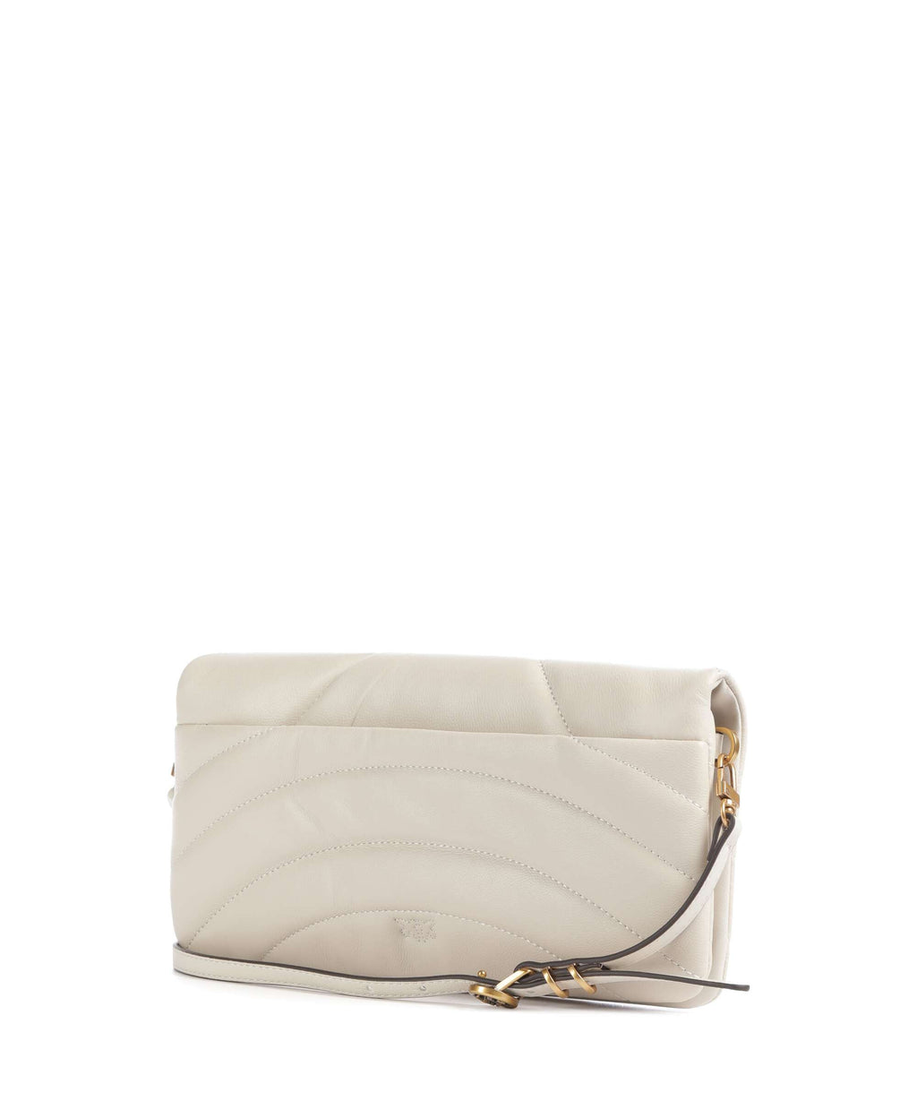Pinko Click Horizontal Classic Crossbody bag bianco seta/antique gold