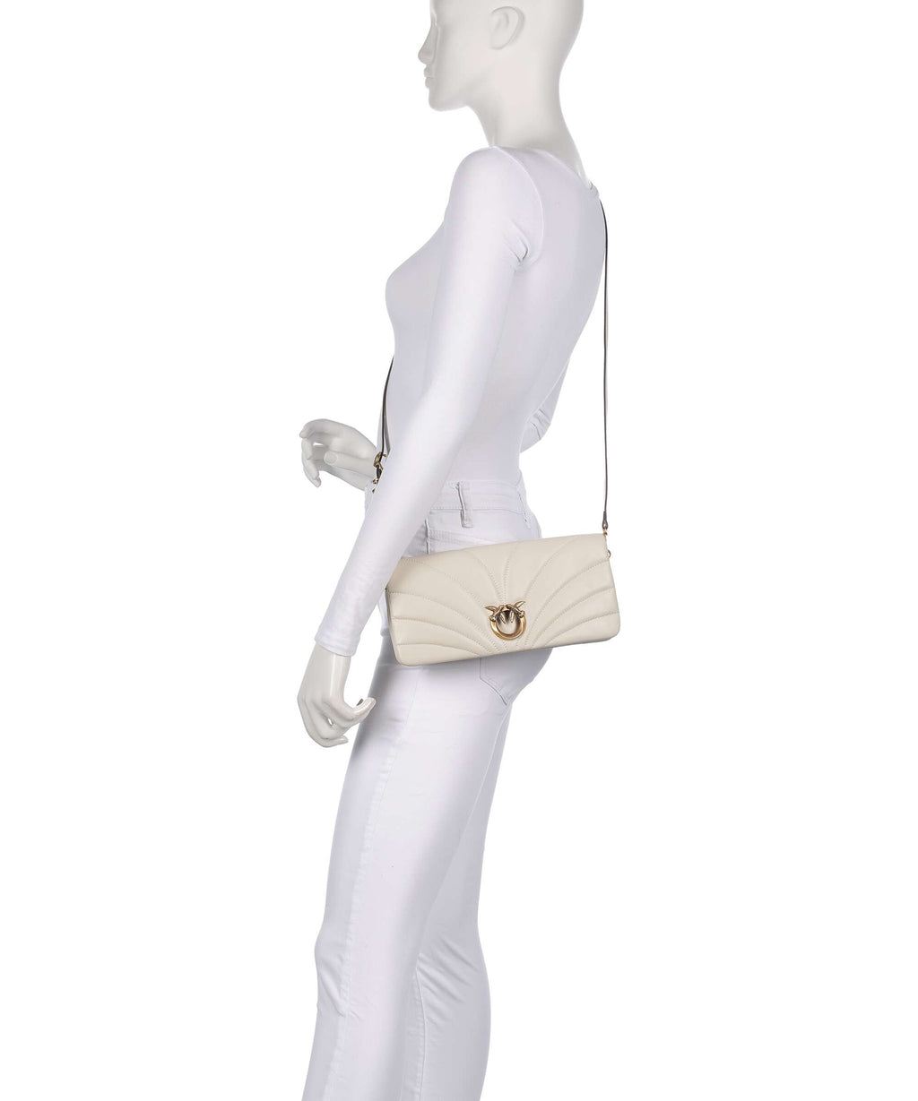 Pinko Click Horizontal Classic Crossbody bag bianco seta/antique gold
