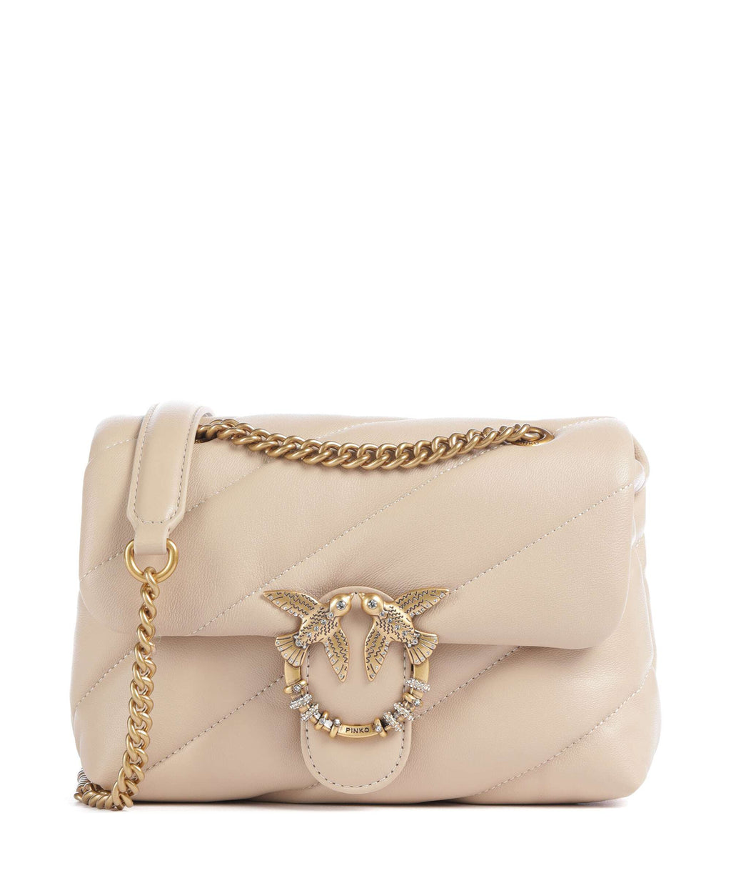 Pinko Love Puff Mini New Buckle Shoulder bag beige/grigio fumo/antique gold