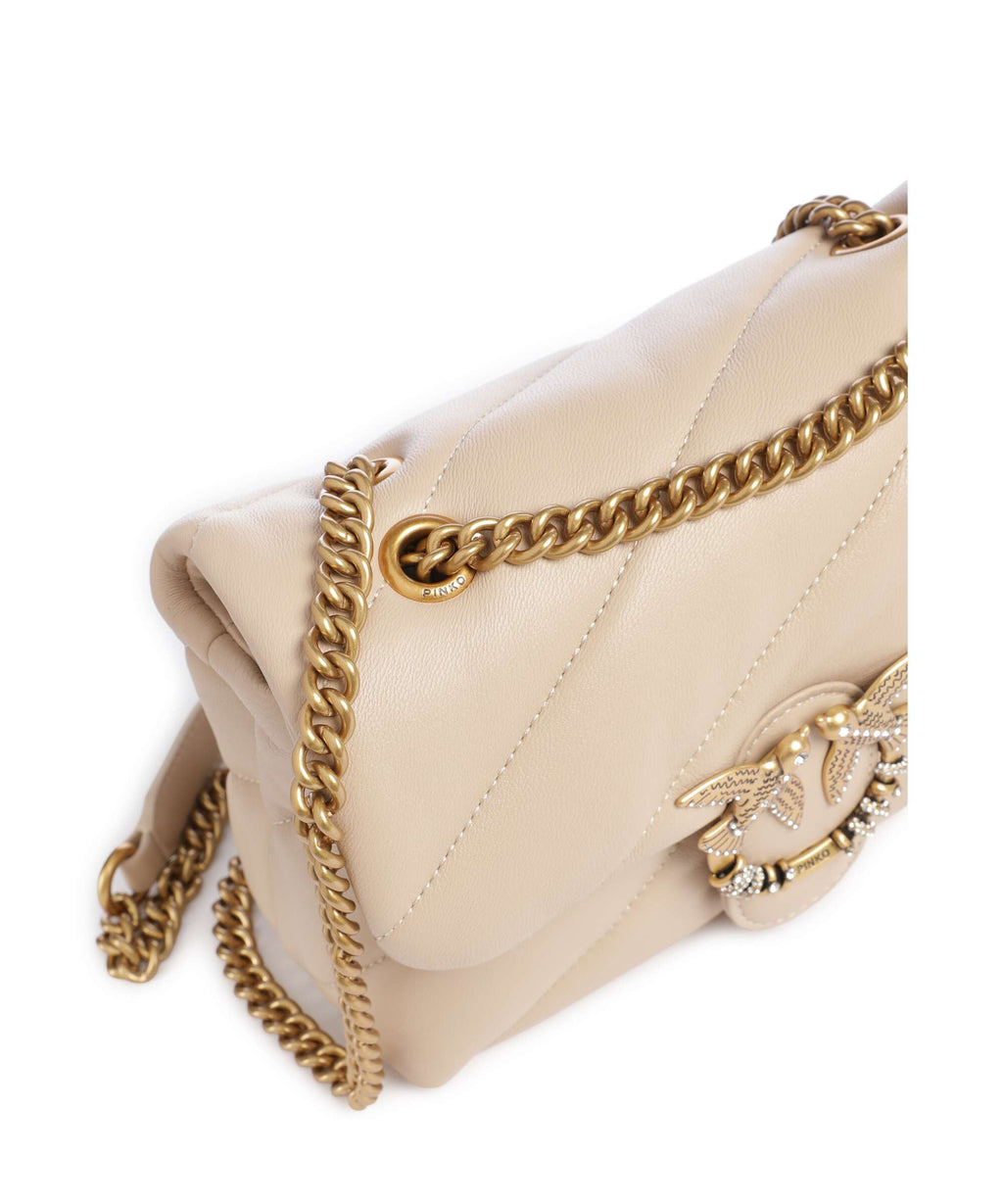 Pinko Love Puff Mini New Buckle Shoulder bag beige/grigio fumo/antique gold