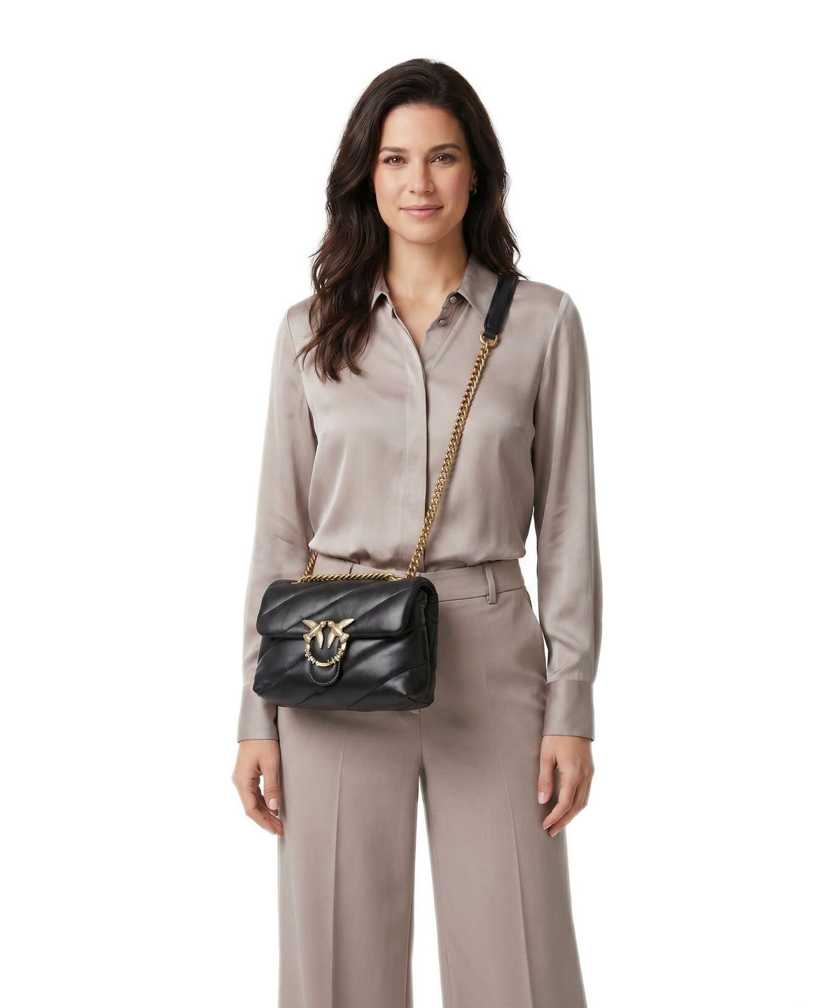 Pinko Love Puff Mini New Buckle Shoulder bag nero/antique gold