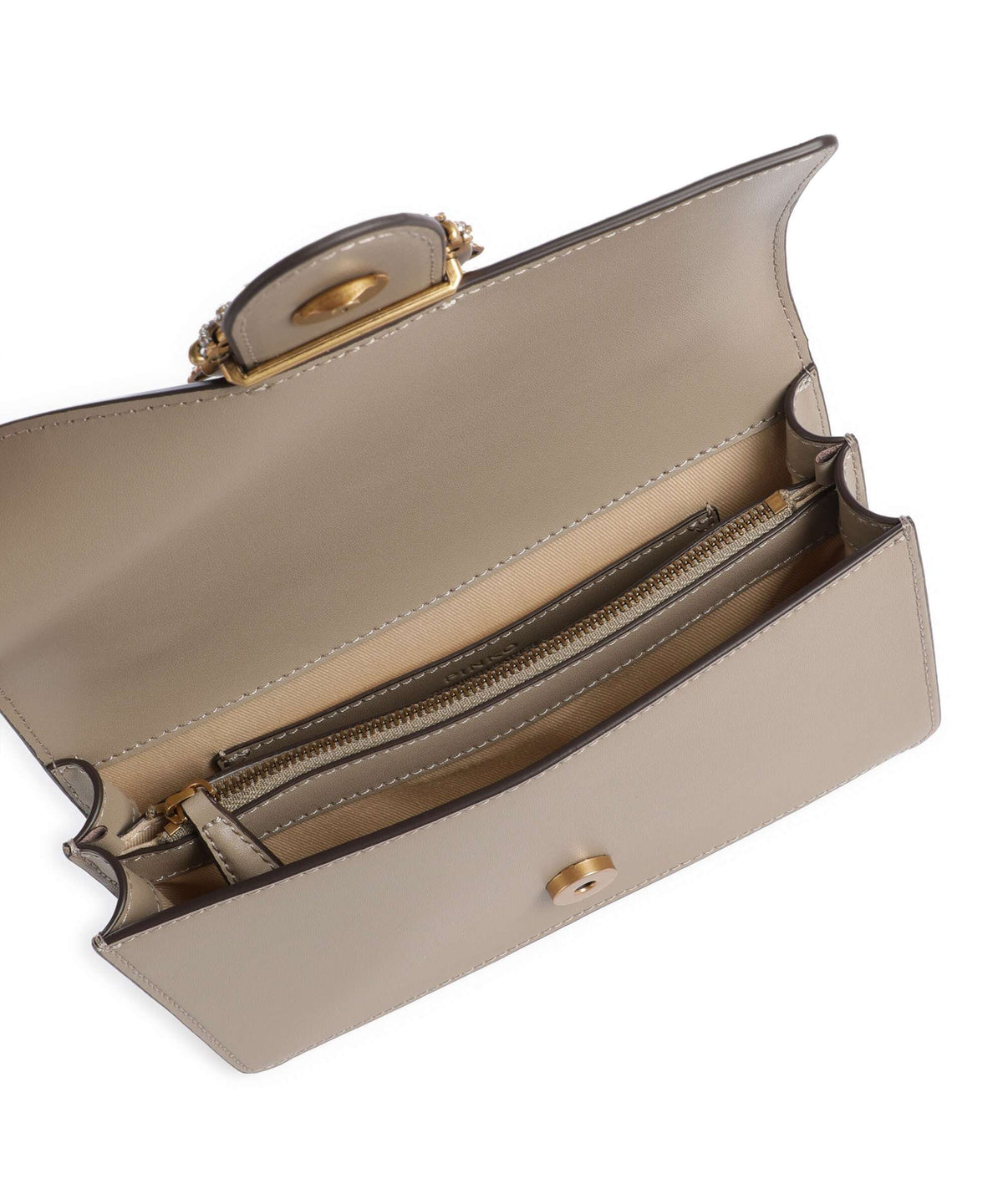 Pinko Love One Mini New Buckle Crossbody bag grigio talpa/antique gold