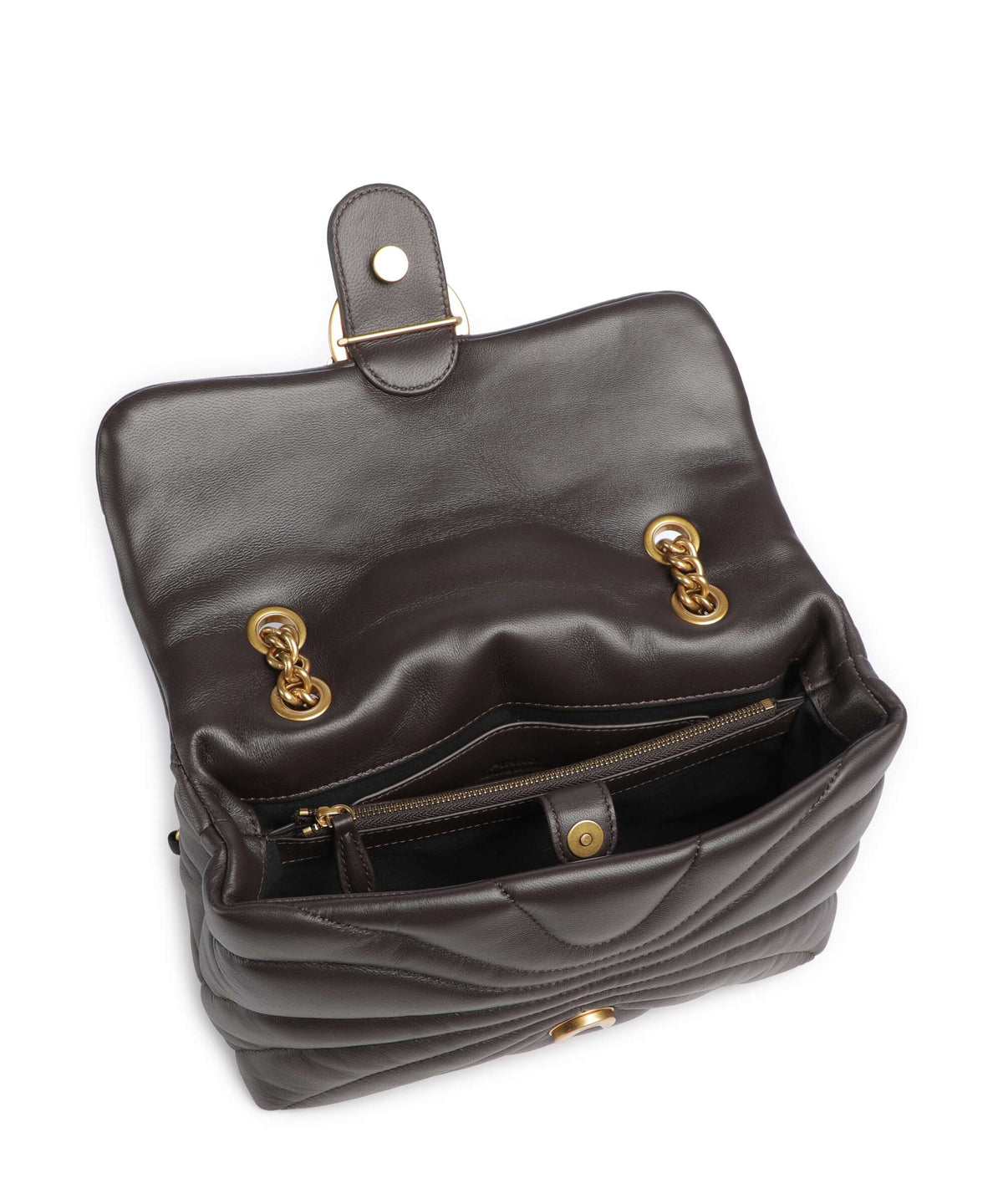 Pinko Love Puff Classic Shoulder bag marrone marasca/antique gold