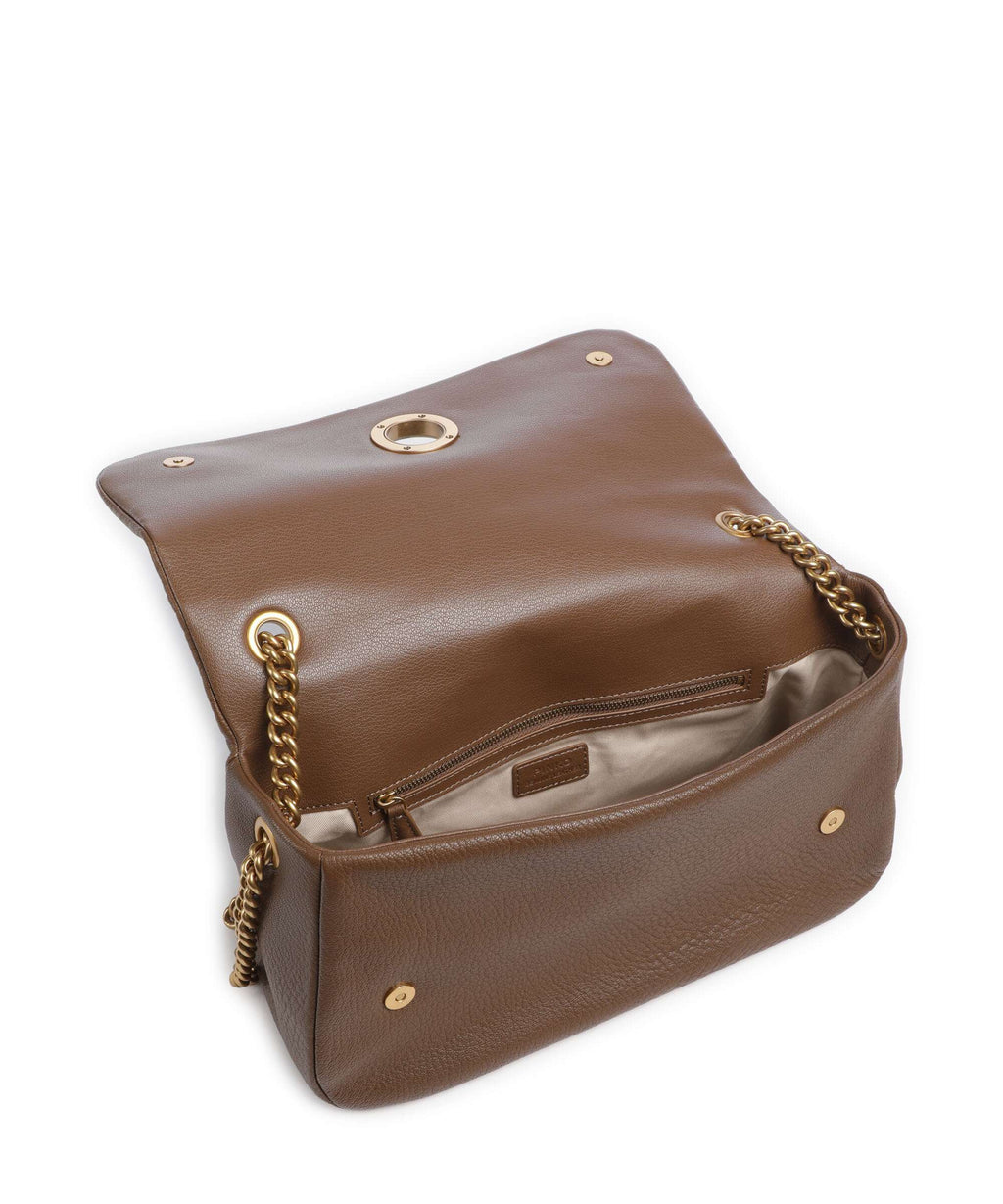 Pinko Click Soft Horizontal Chain Shoulder bag marrone cognac/antique gold
