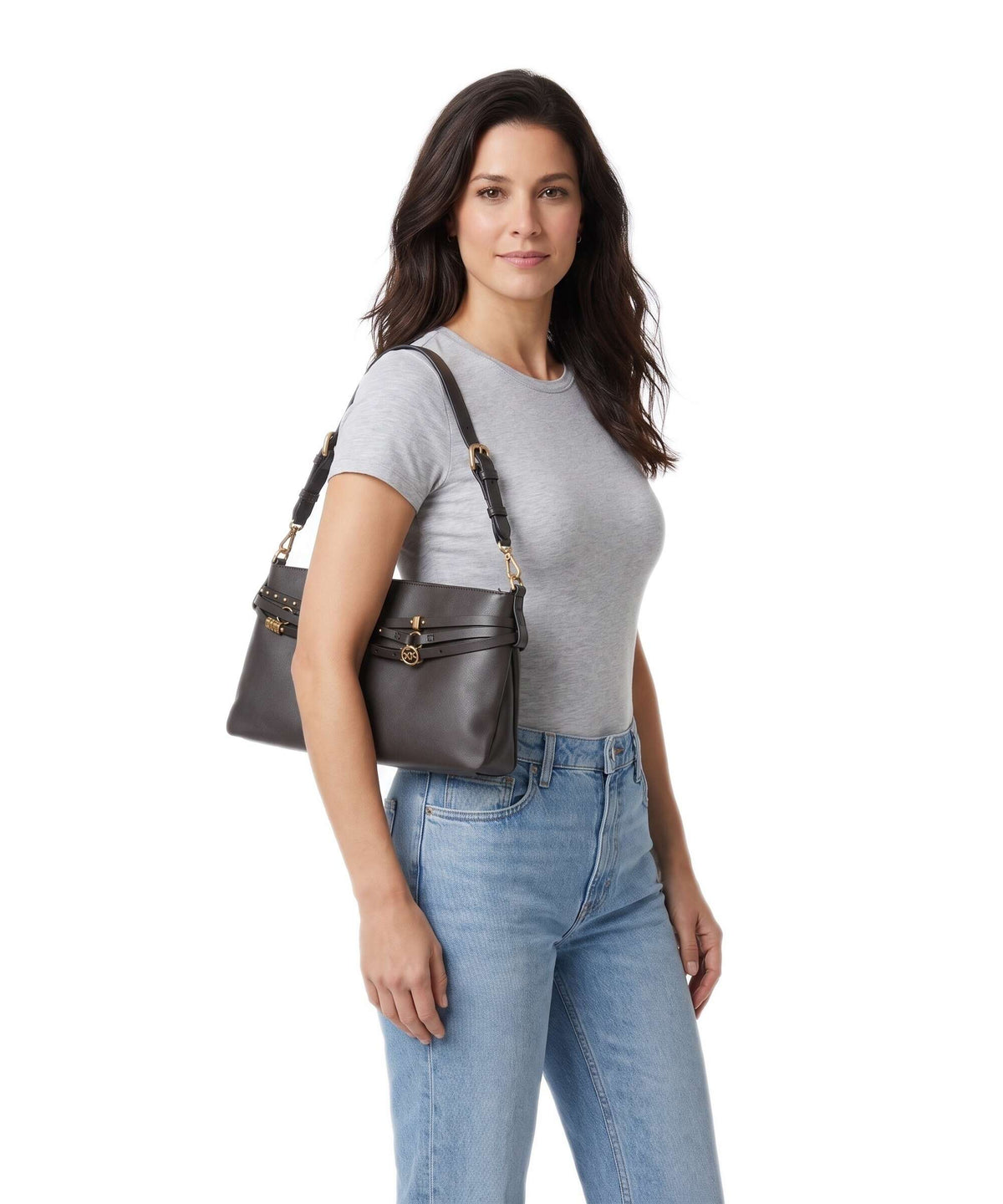 Pinko Belt Classic Shoulder bag marrone marasca/antique gold