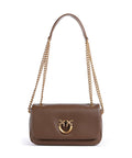 Pinko Click Soft Horizontal Chain Shoulder bag marrone cognac/antique gold