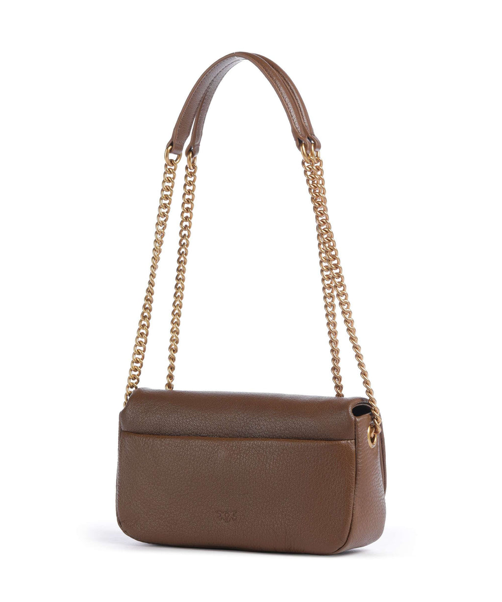 Pinko Click Soft Horizontal Chain Shoulder bag marrone cognac/antique gold