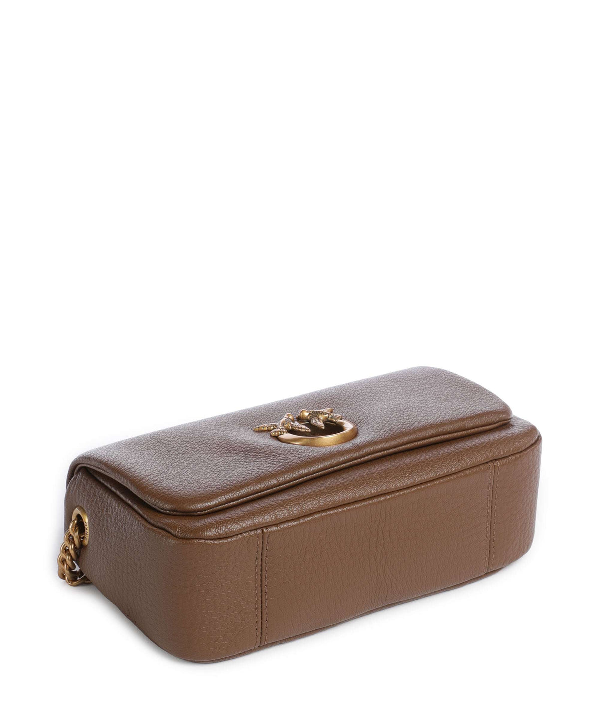 Pinko Click Soft Horizontal Chain Shoulder bag marrone cognac/antique gold