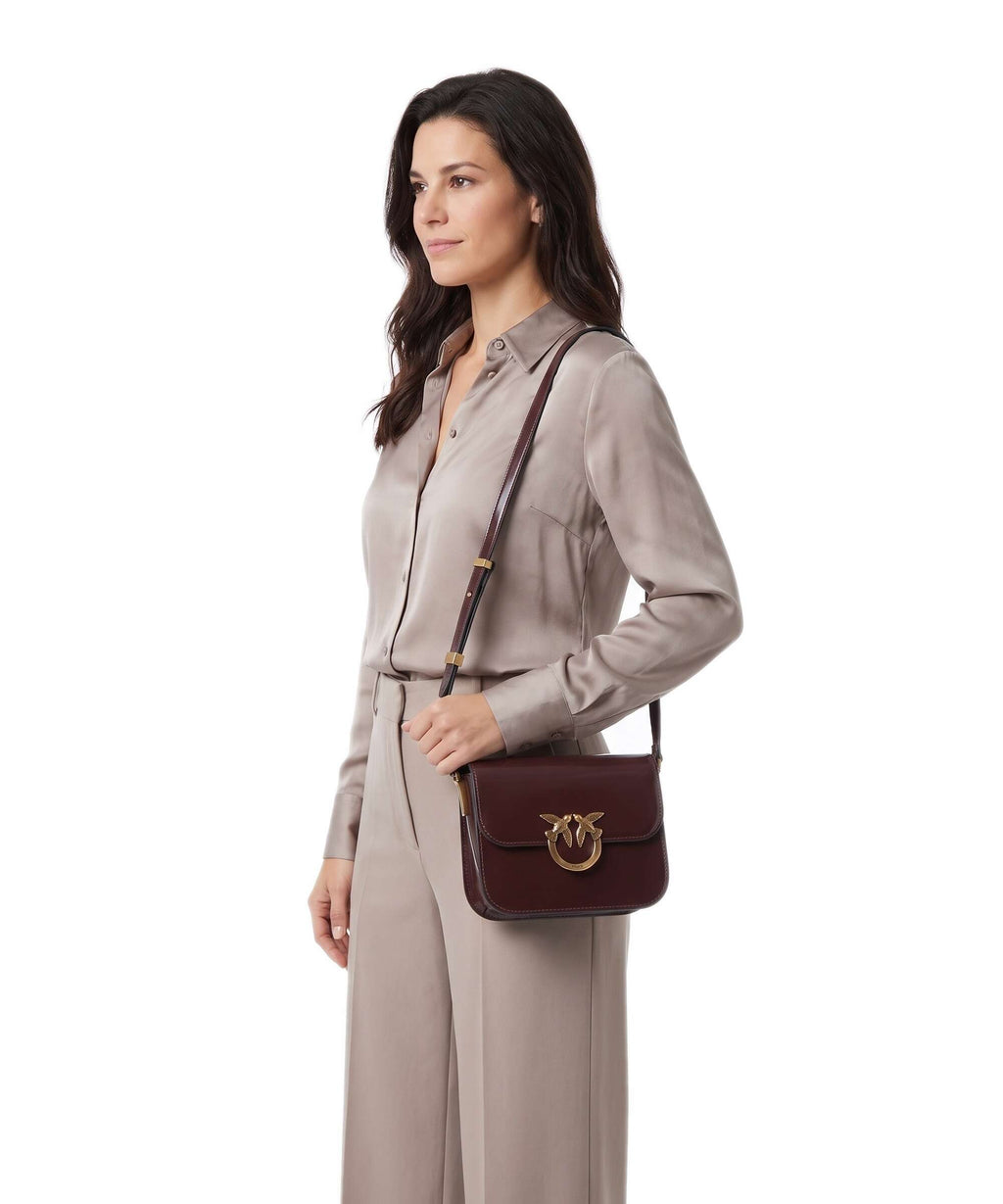 Pinko Love Box Mini Crossbody bag castano intenso/antique gold