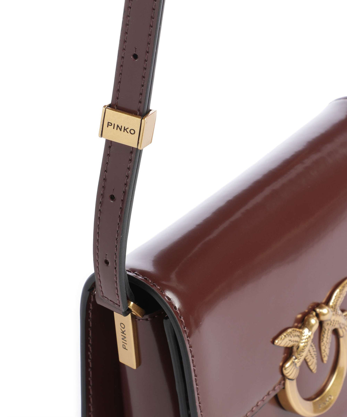 Pinko Love Box Mini Crossbody bag castano intenso/antique gold