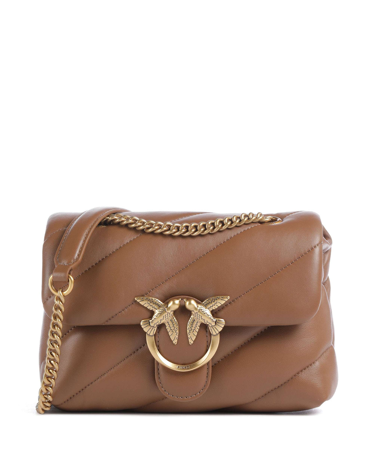 Pinko Love Puff Mini Shoulder bag marrone cognac/antique gold