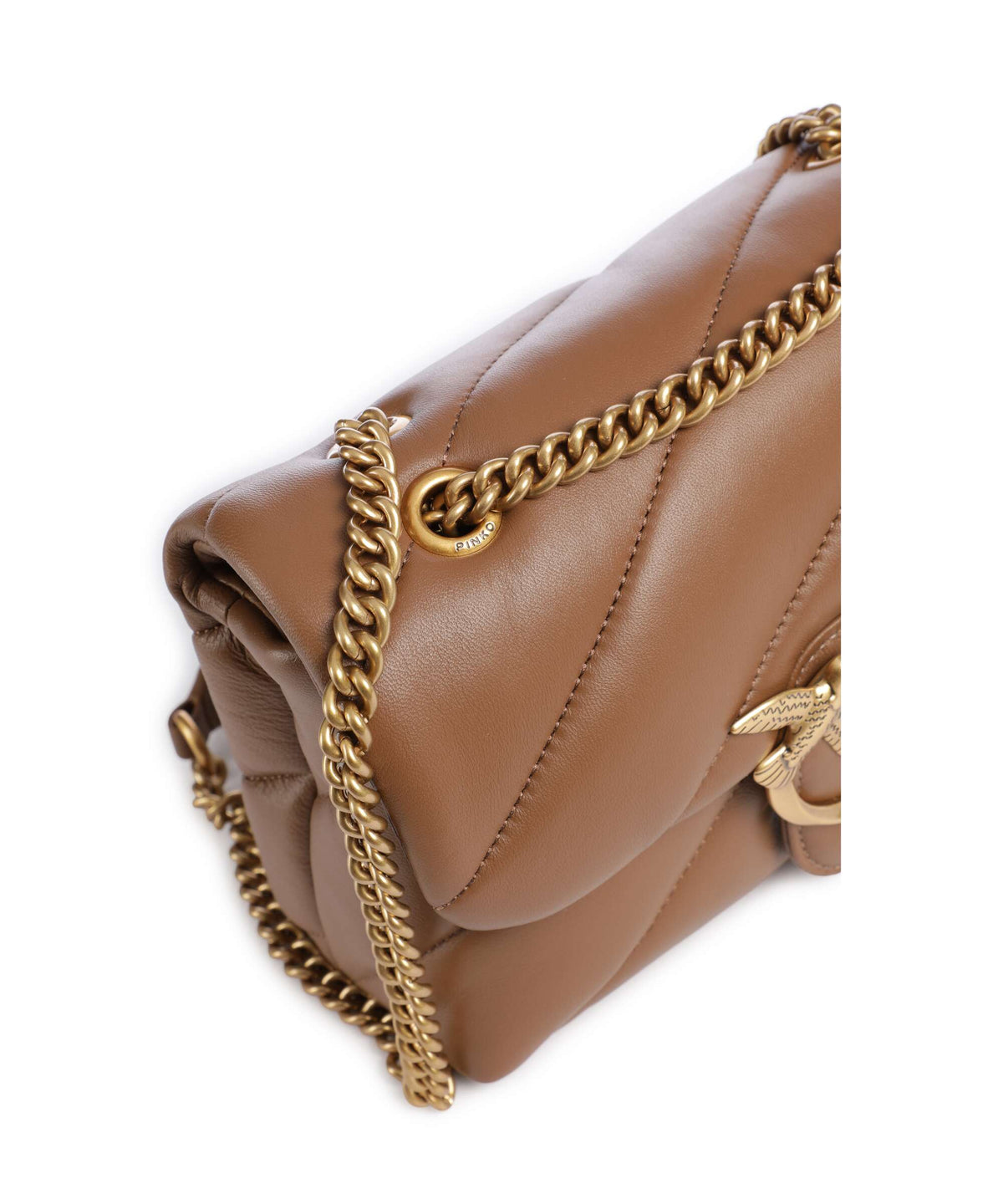 Pinko Love Puff Mini Shoulder bag marrone cognac/antique gold