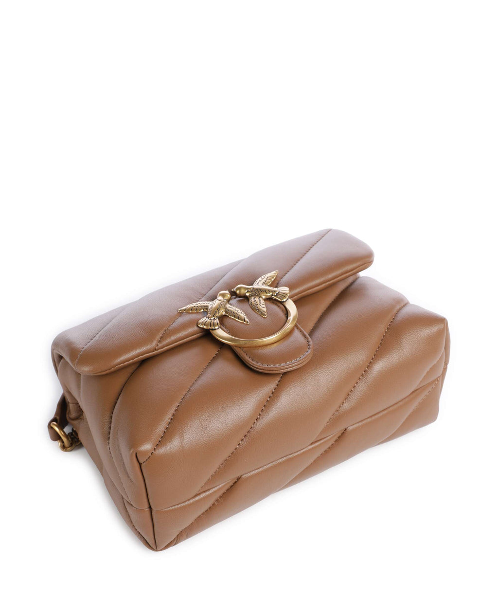 Pinko Love Puff Mini Shoulder bag marrone cognac/antique gold